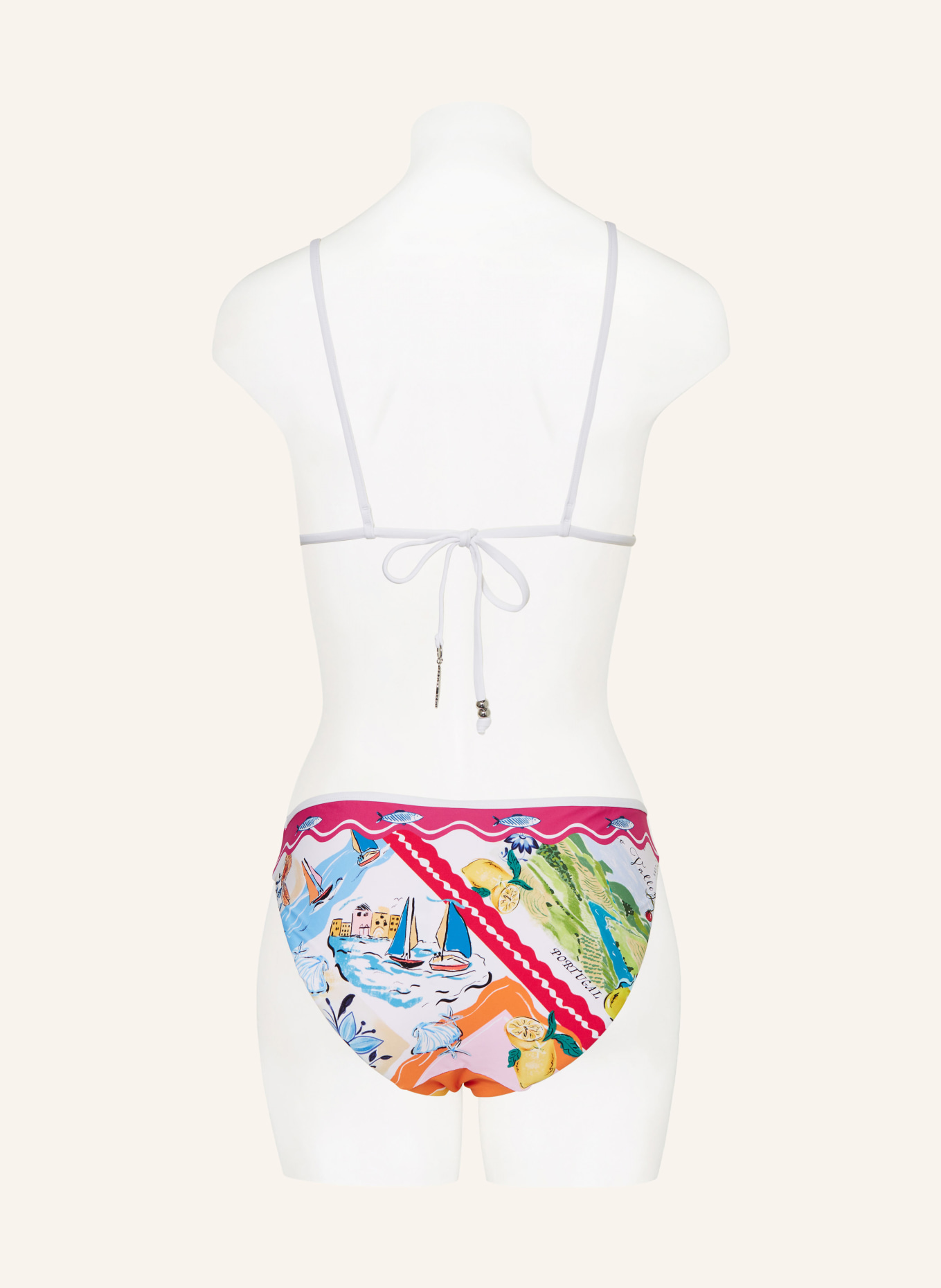 SEAFOLLY Triangel-Bikini-Top WISH YOU WERE HERE, Farbe: FUCHSIA/ WEISS/ BLAU (Bild 3)