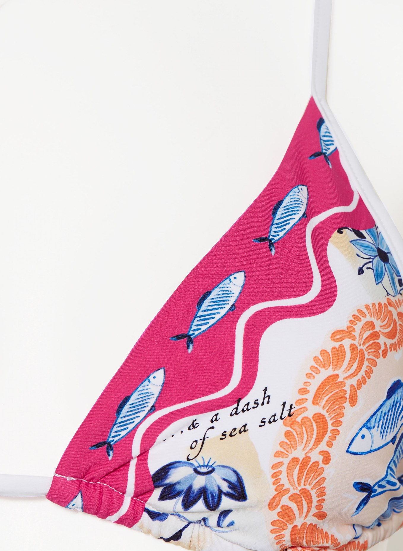 SEAFOLLY Triangel-Bikini-Top WISH YOU WERE HERE, Farbe: FUCHSIA/ WEISS/ BLAU (Bild 4)