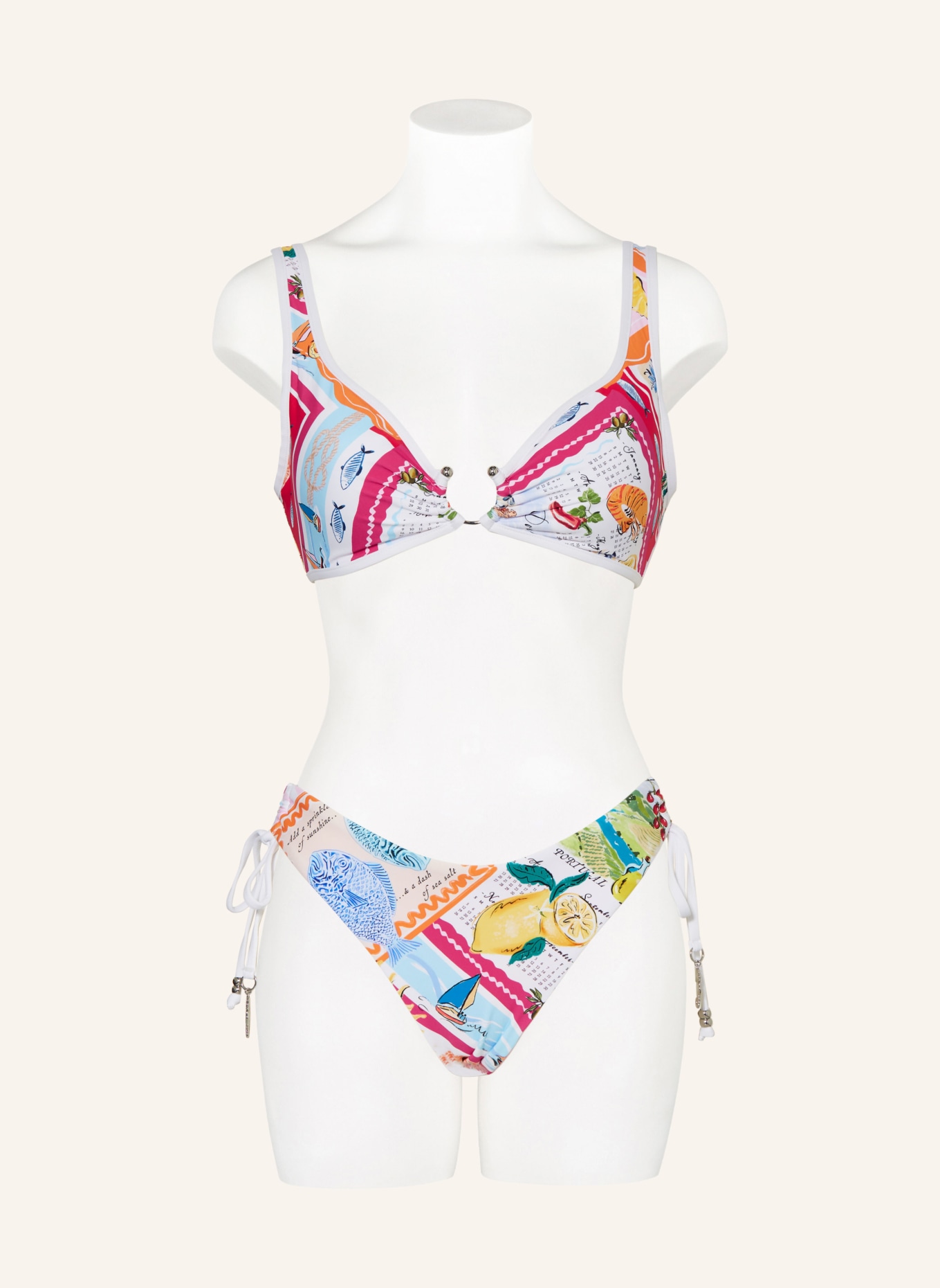 SEAFOLLY Triangel-Bikini-Hose WISH YOU WERE HERE, Farbe: BLAU/ GELB/ ORANGE (Bild 2)