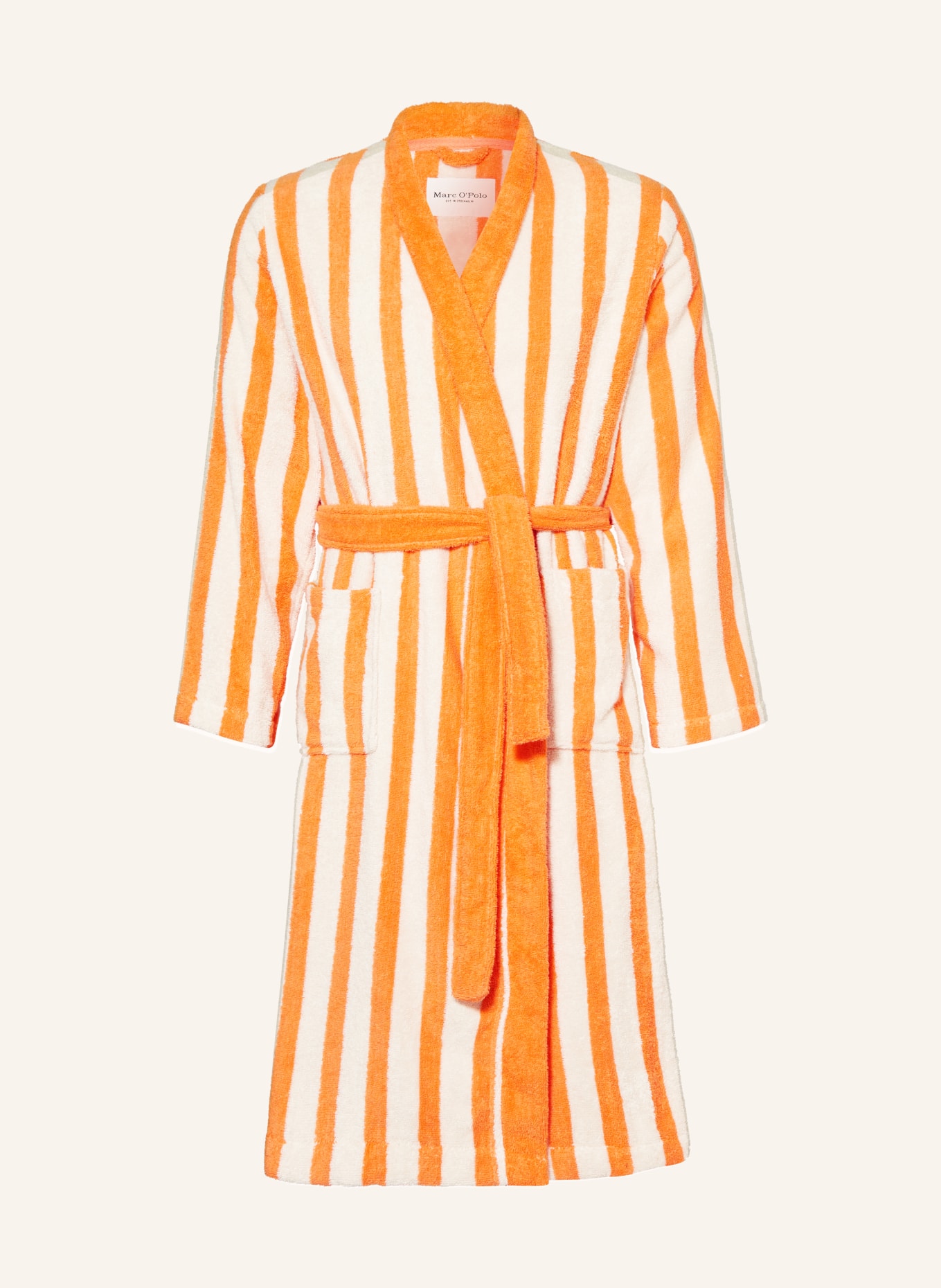 Marc O'Polo Women’s bathrobe, Color: ORANGE/ CREAM (Image 1)
