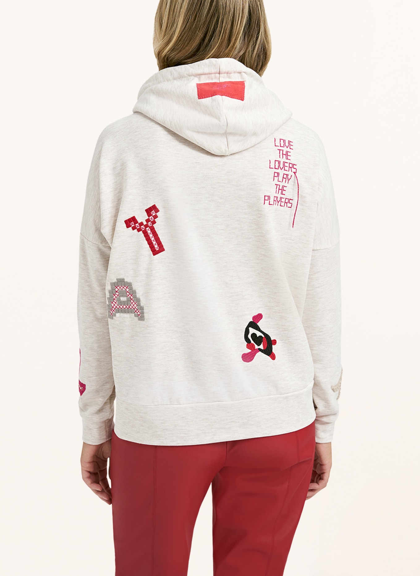 Smith & Soul Oversized hoodie, Color: CREAM/ RED (Image 3)