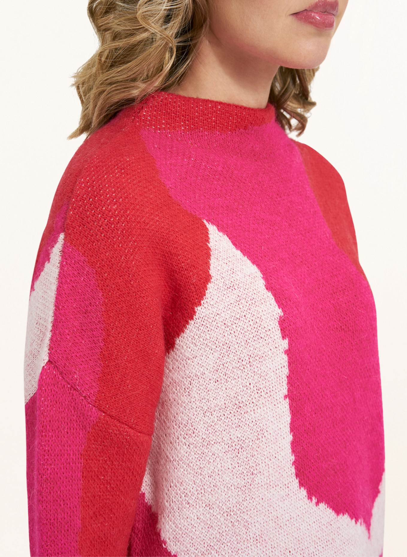 Smith & Soul Oversized sweater, Color: LIGHT PINK/ NEON PINK/ RED (Image 4)