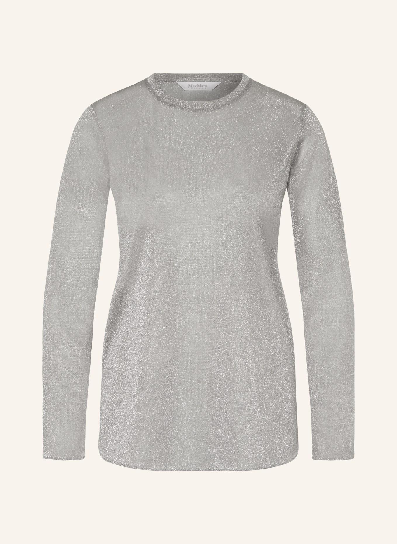 MaxMara LEISURE Long sleeve shirt ETRA with glitter thread, Color: SILVER (Image 1)