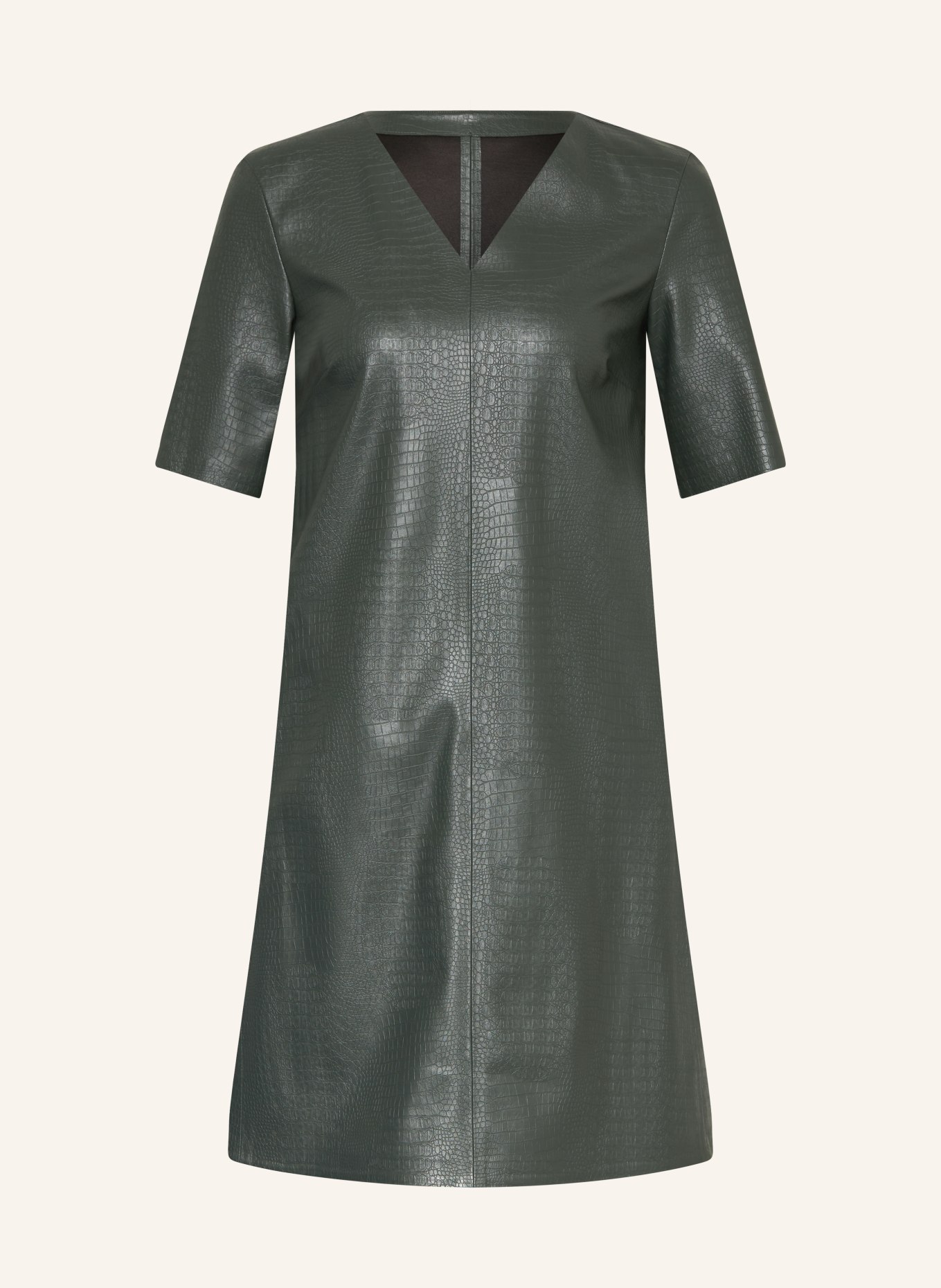 MaxMara LEISURE Dress ELIOT in leather look, Color: DARK GREEN (Image 1)
