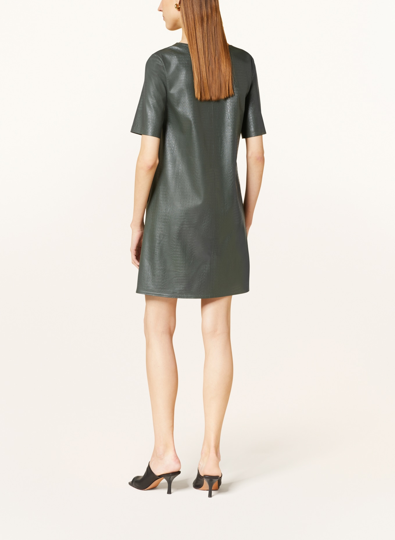 Leather look on sale shift dress