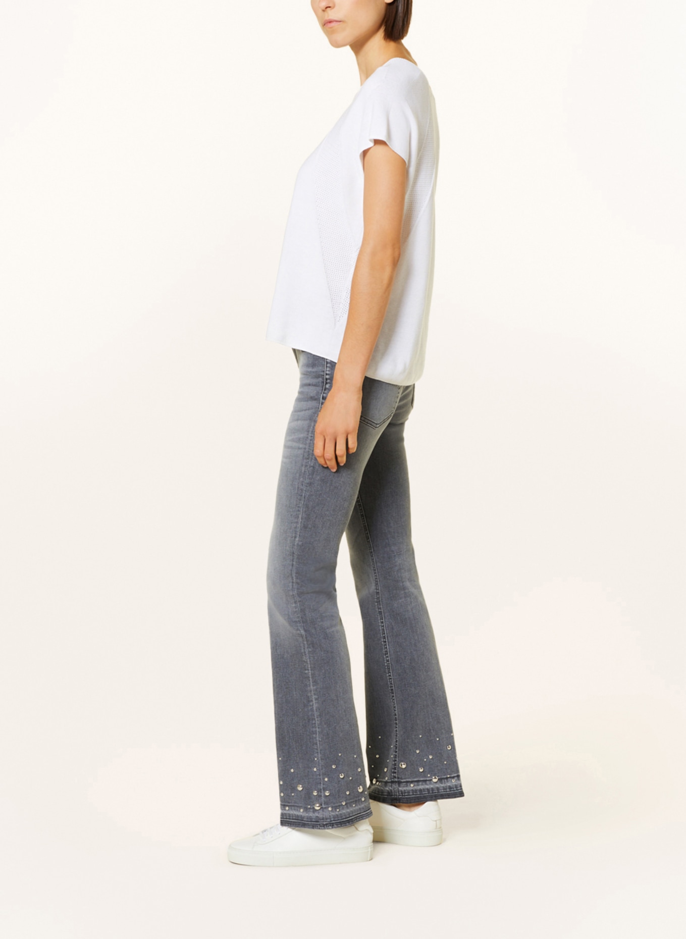 CAMBIO Flared Jeans PARIS mit Nieten, Farbe: 5241 feminin contrast used ope (Bild 4)