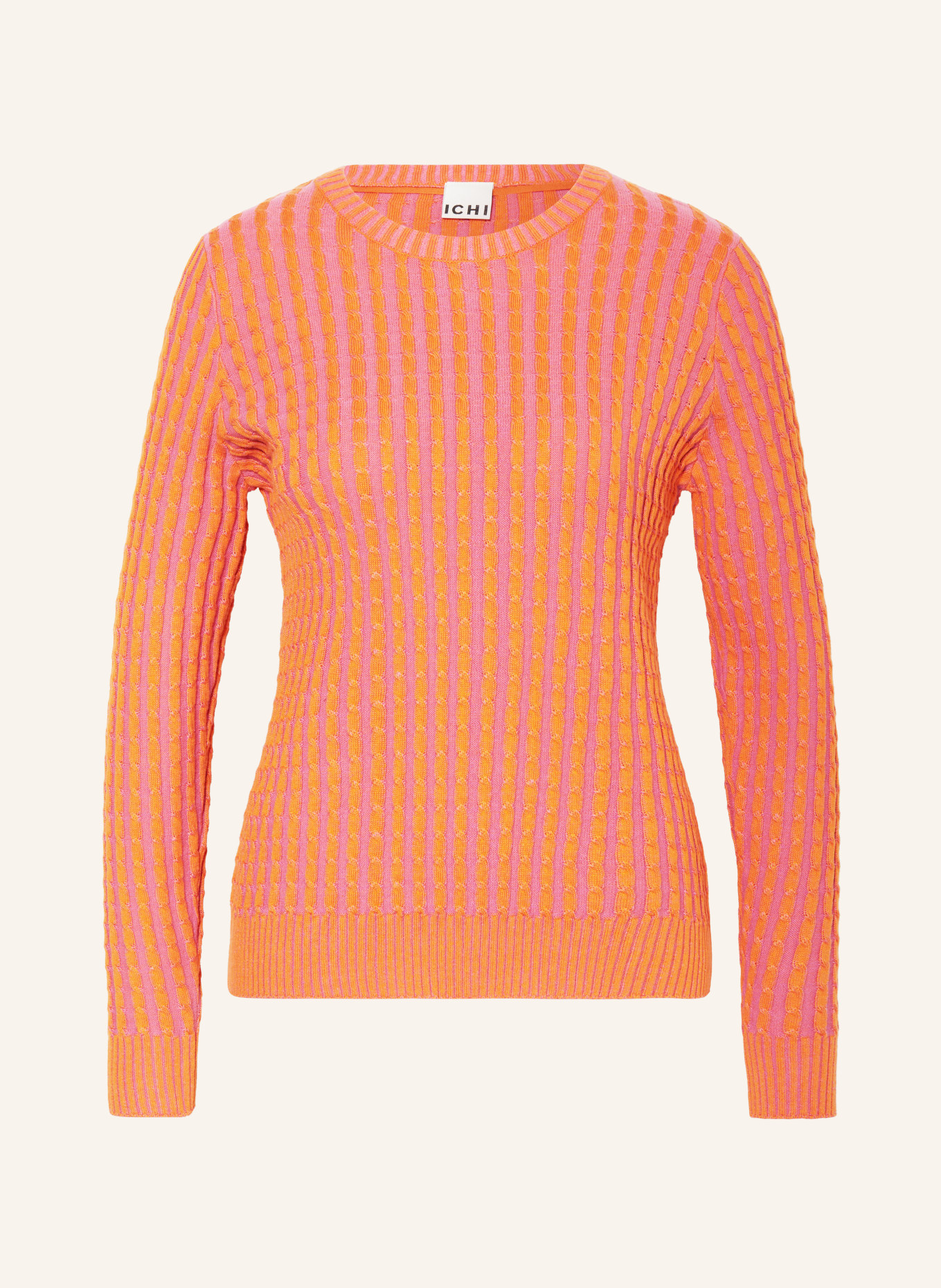 ICHI Sweater IHCOSETTE, Color: ORANGE/ PINK (Image 1)