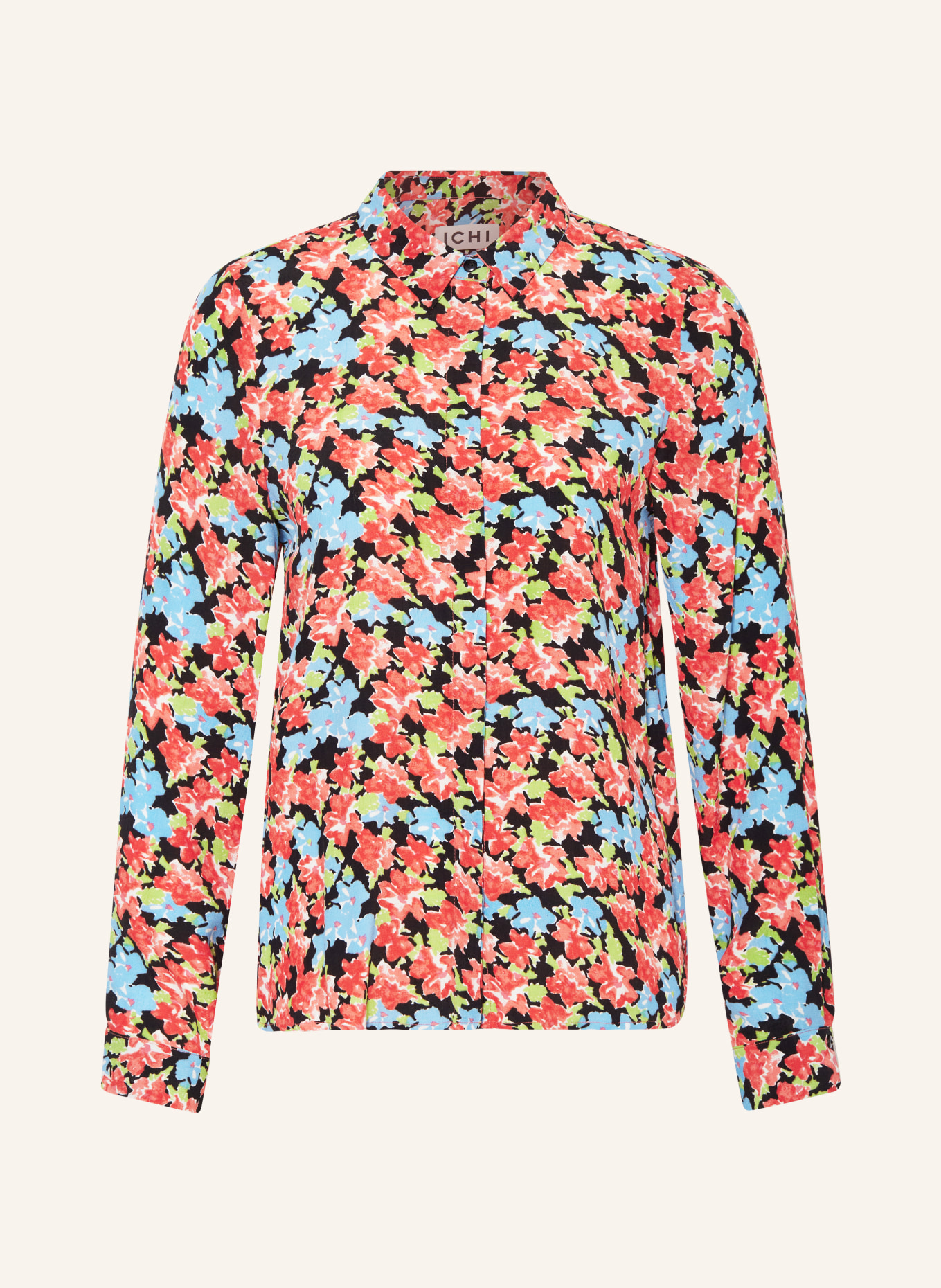 ICHI Shirt blouse IHROSALIE, Color: RED/ LIGHT BLUE/ LIGHT GREEN (Image 1)