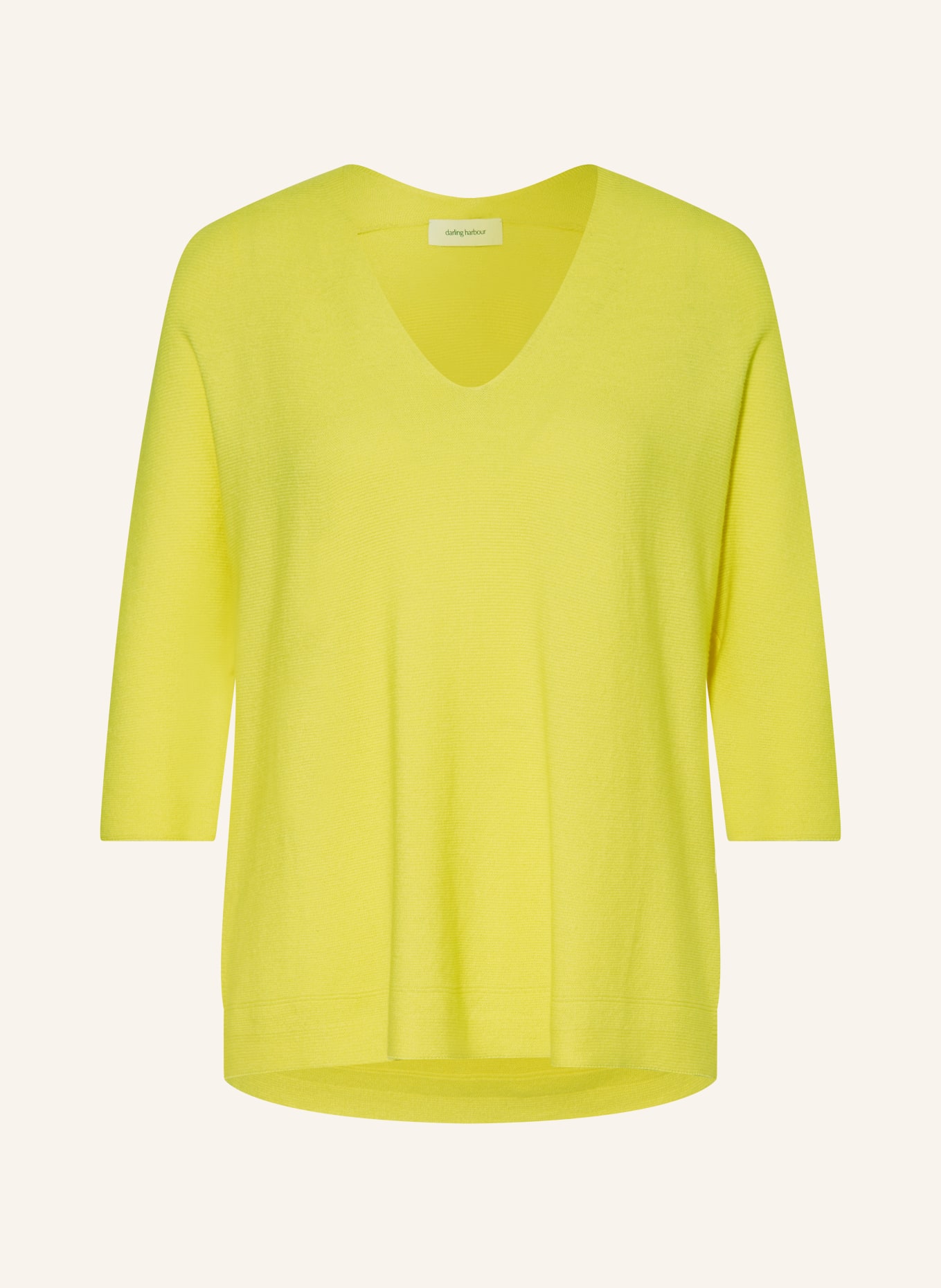 darling harbour Knit shirt with 3/4 sleeves, Color: YELLOW (Image 1)