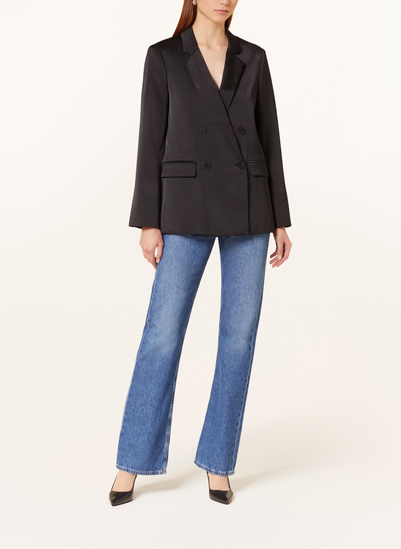 NEO NOIR Satin blazer JARDIN in black