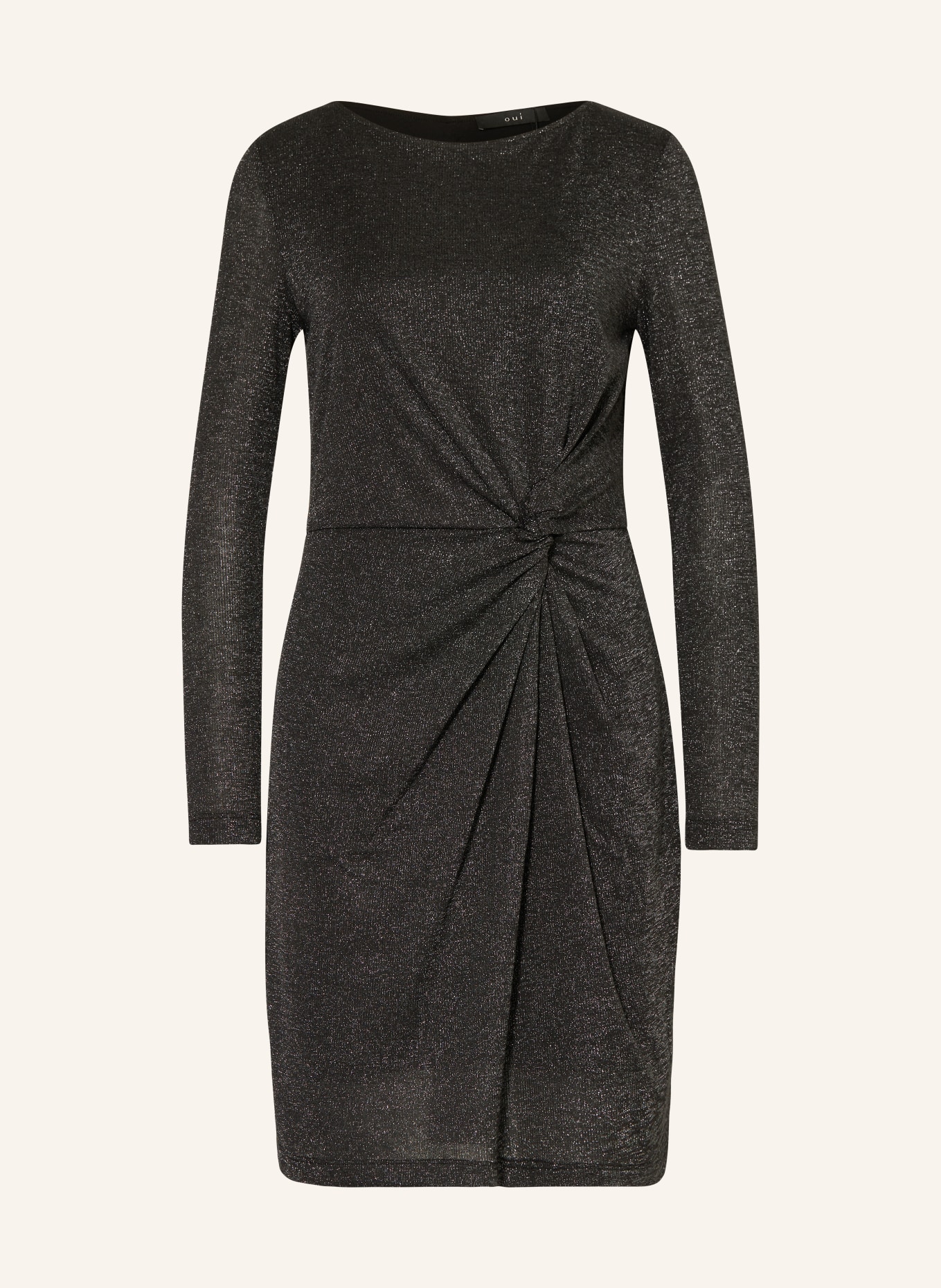 oui Knit dress with glitter thread, Color: BLACK (Image 1)