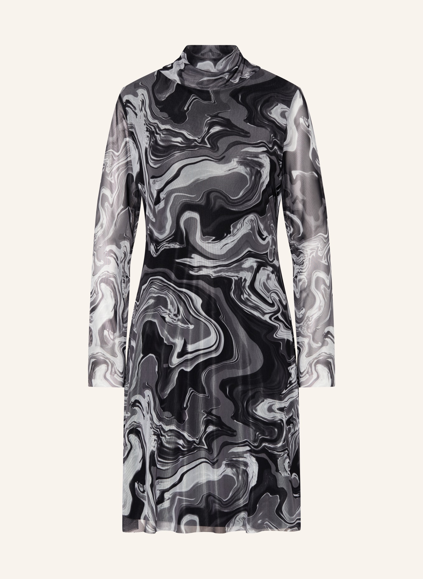 CARTOON Mesh dress, Color: GRAY/ DARK GRAY/ BLACK (Image 1)