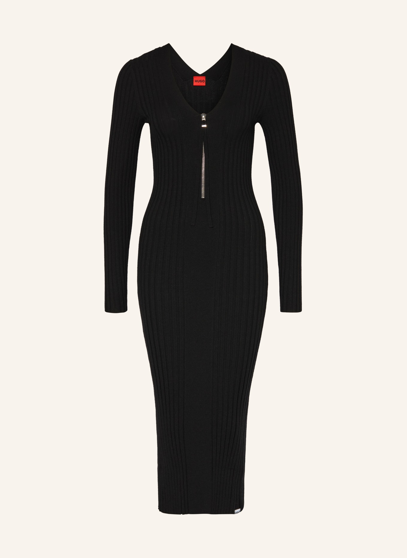 HUGO Knit dress SLEVETT, Color: BLACK (Image 1)