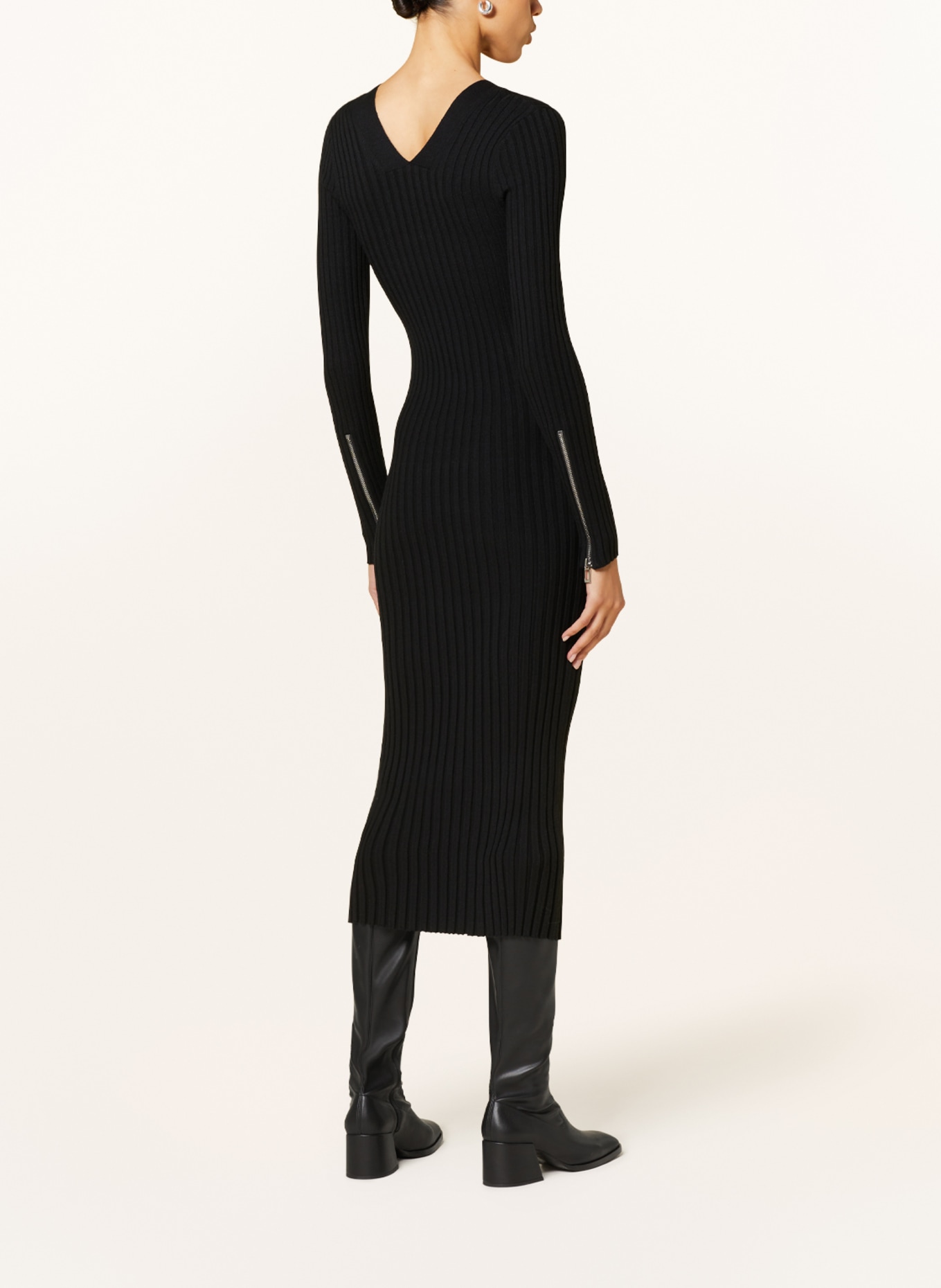 HUGO Knit dress SLEVETT, Color: BLACK (Image 3)