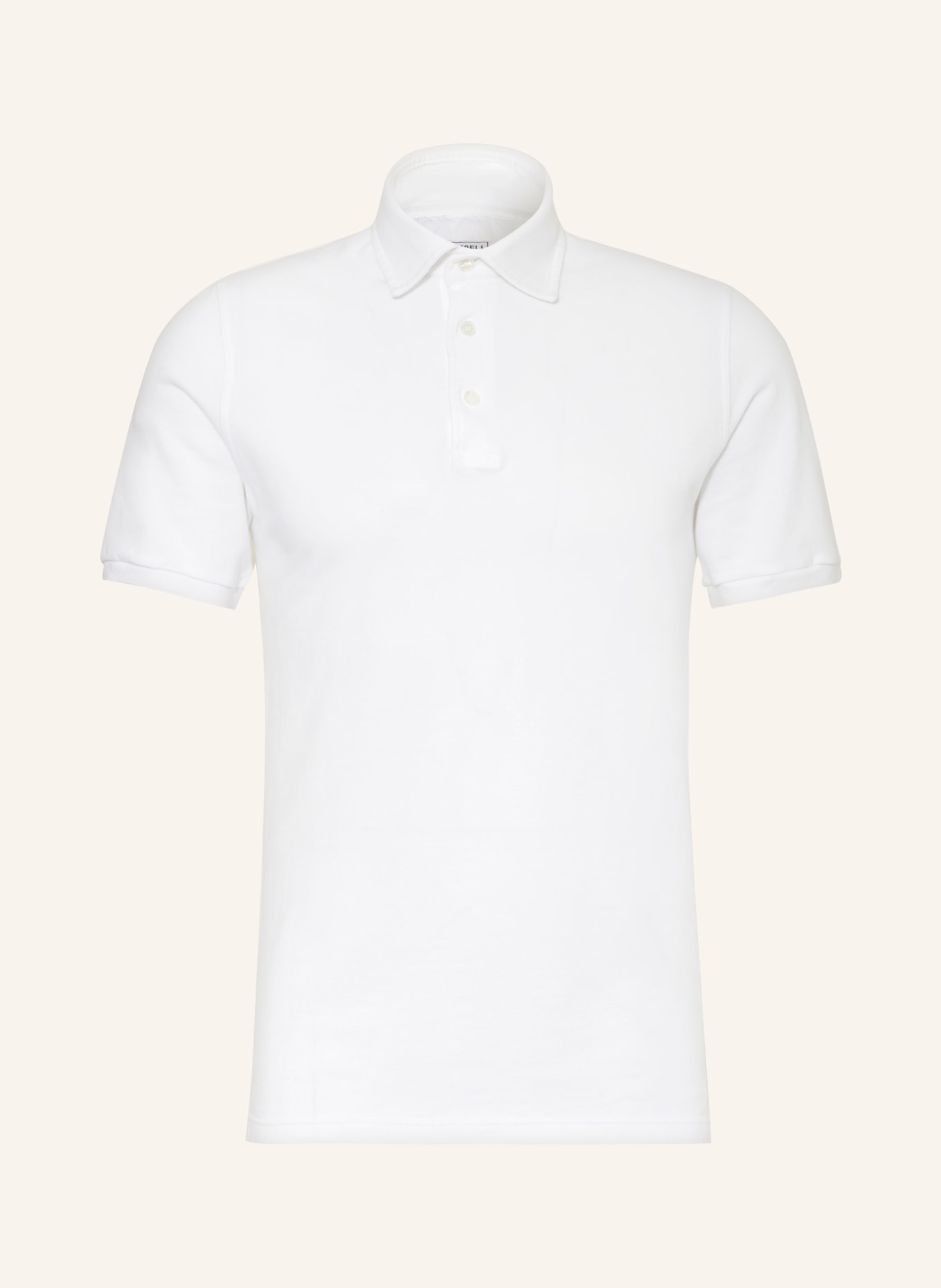 FEDELI Piqué polo shirt extra slim fit, Color: WHITE (Image 1)