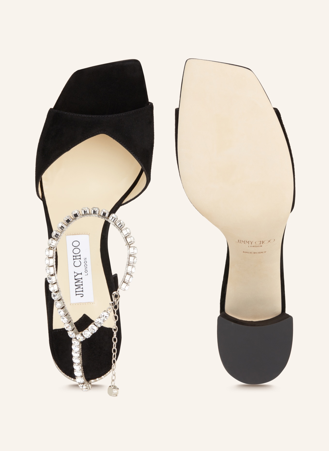 JIMMY CHOO Sandals SAEDA 85 with decorative gems, Color: BLACK (Image 5)