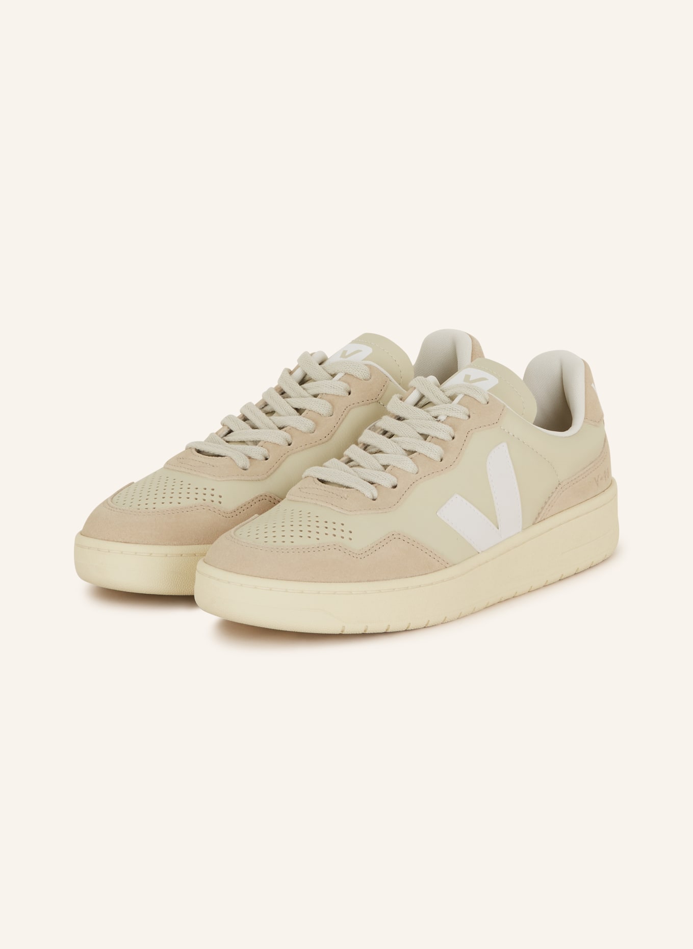 VEJA Sneaker V-90 BASTILLE, Farbe: CREME/ ECRU/ WEISS (Bild 1)