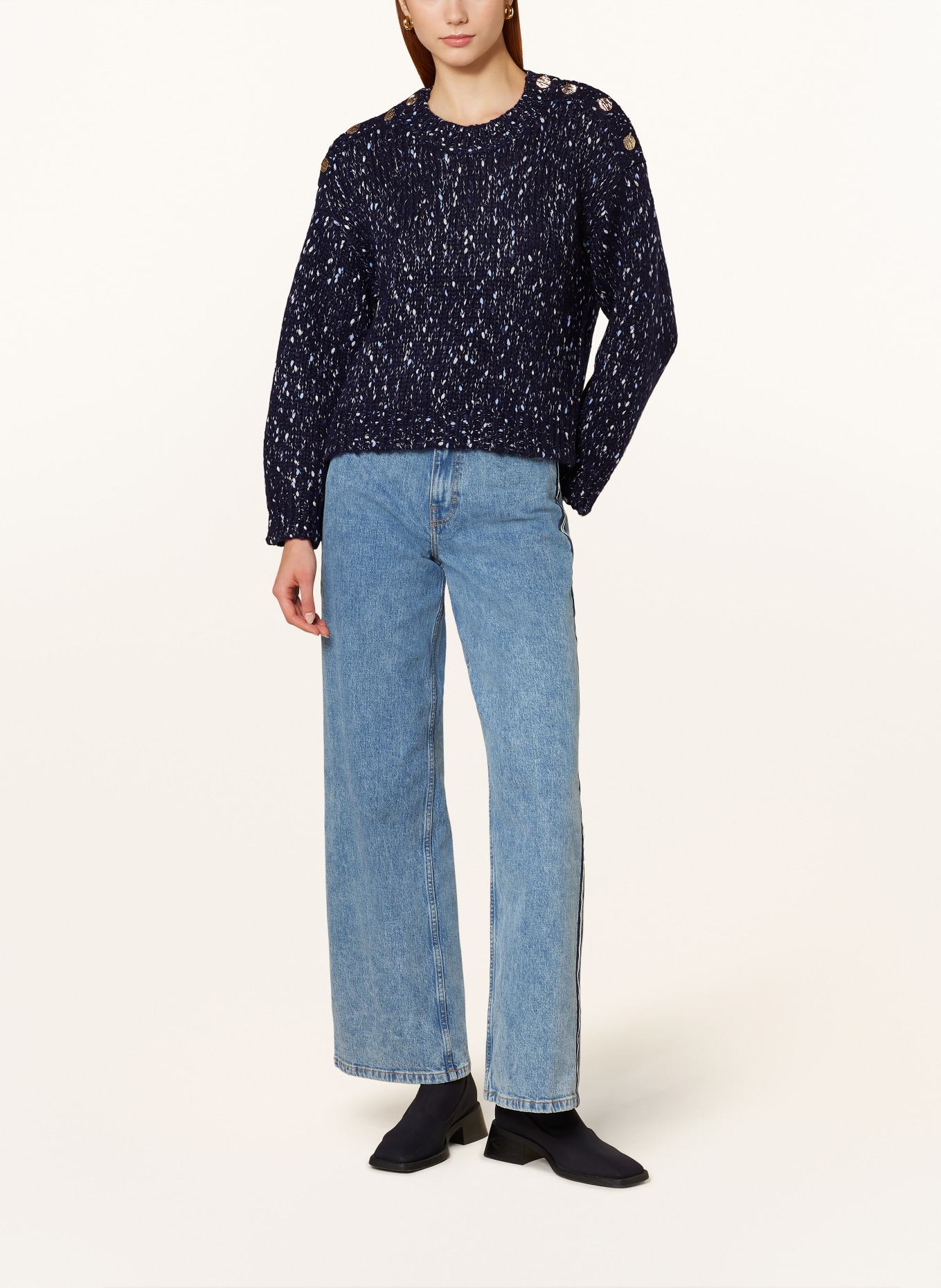 BAUM UND PFERDGARTEN Pullover CALLIE, Farbe: DUNKELBLAU/ SILBER/ HELLBLAU (Bild 2)