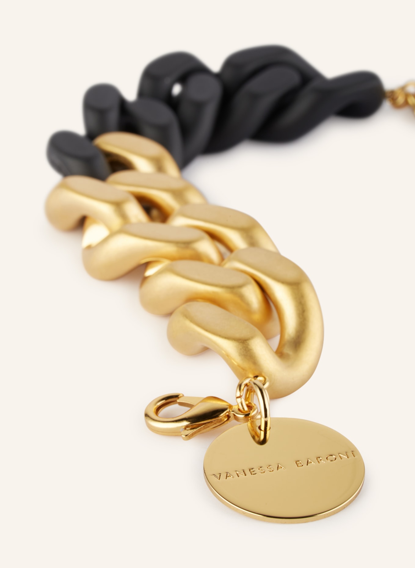 VANESSA BARONI Bracelet GREAT, Color: BLACK/ GOLD (Image 2)
