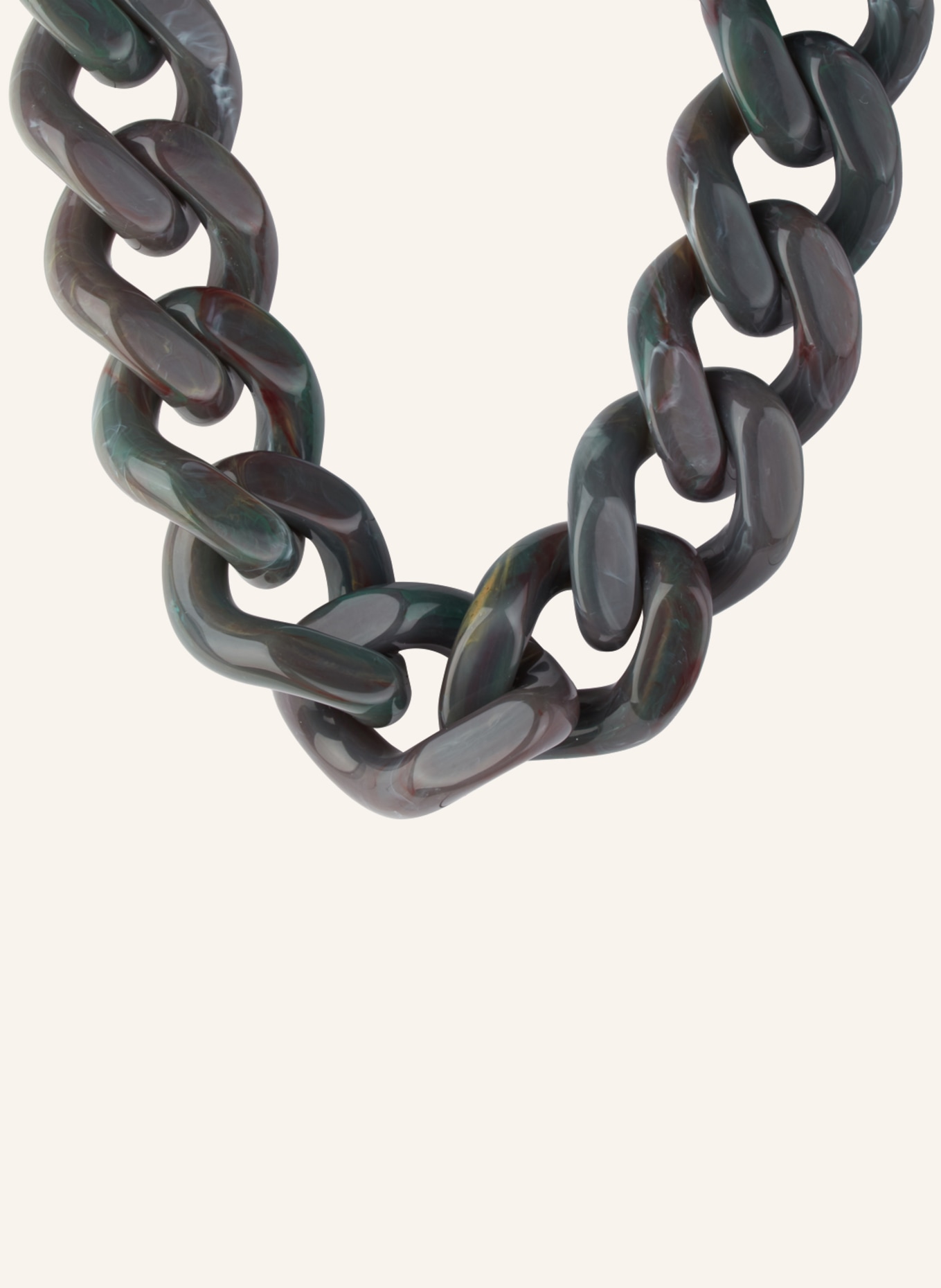 VANESSA BARONI Necklace BIG FLAT CHAIN, Color: DARK GREEN (Image 1)