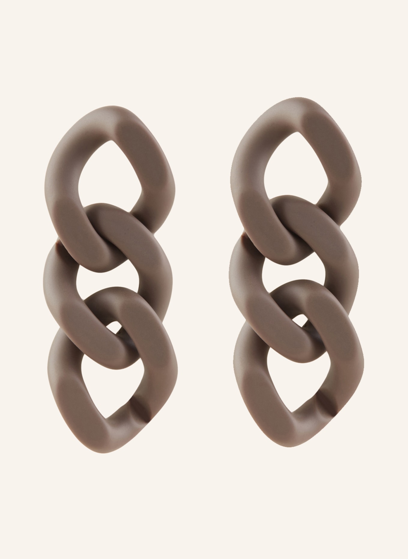 VANESSA BARONI Earrings NEW FLAT CHAIN, Color: TAUPE (Image 1)