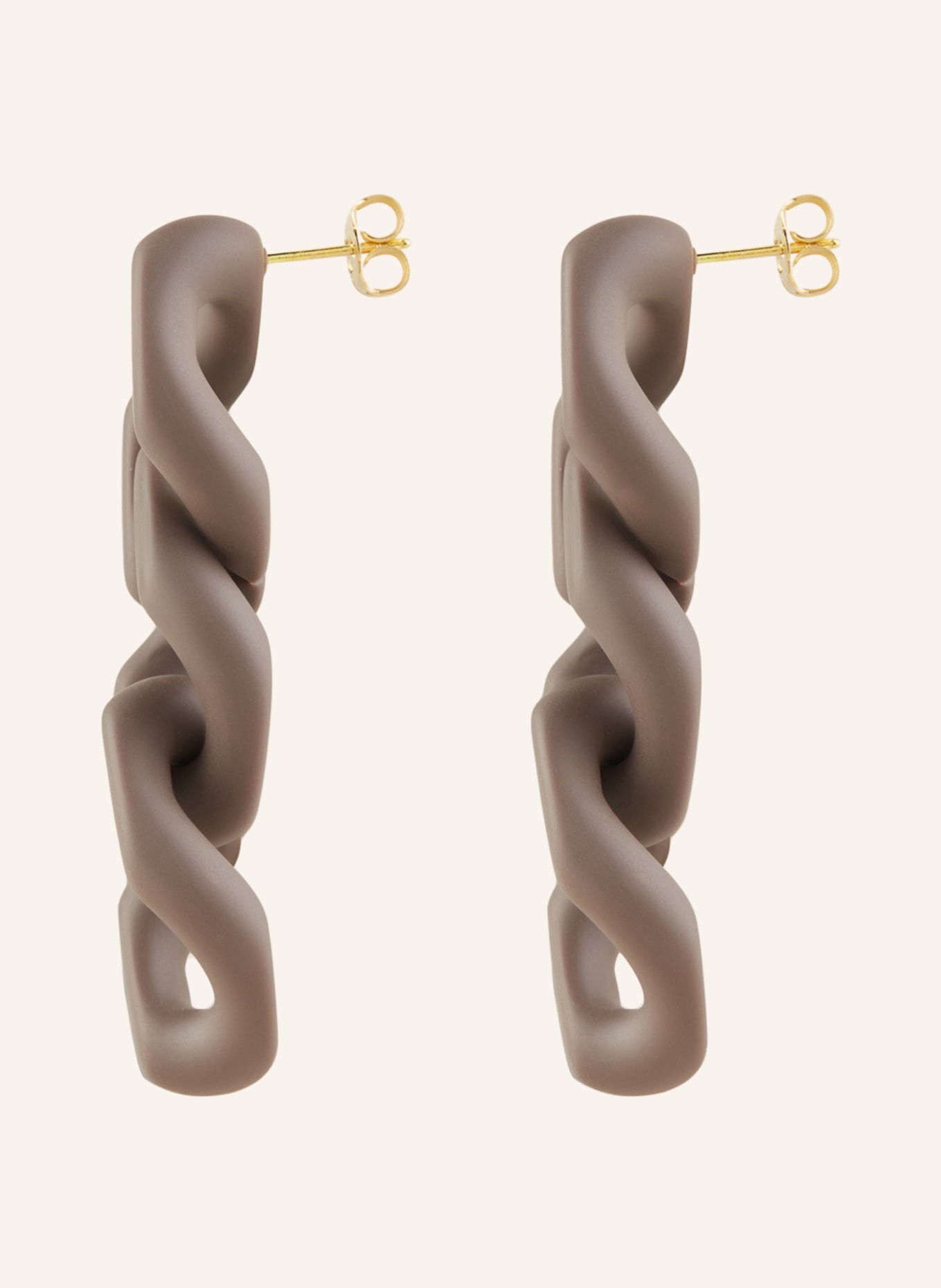VANESSA BARONI Earrings NEW FLAT CHAIN, Color: TAUPE (Image 2)