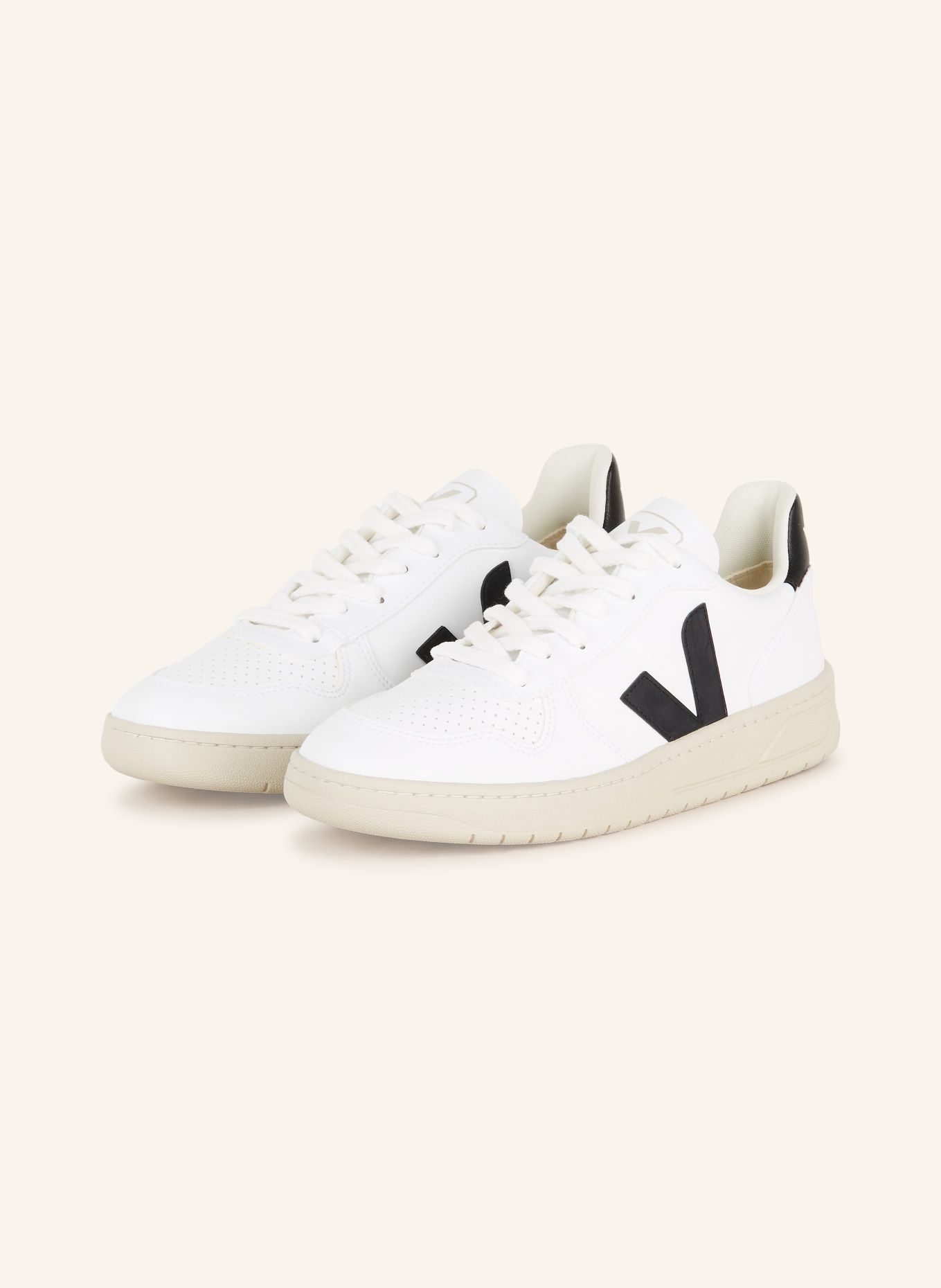 VEJA Sneakers V-10, Color: WHITE/ BLACK (Image 1)