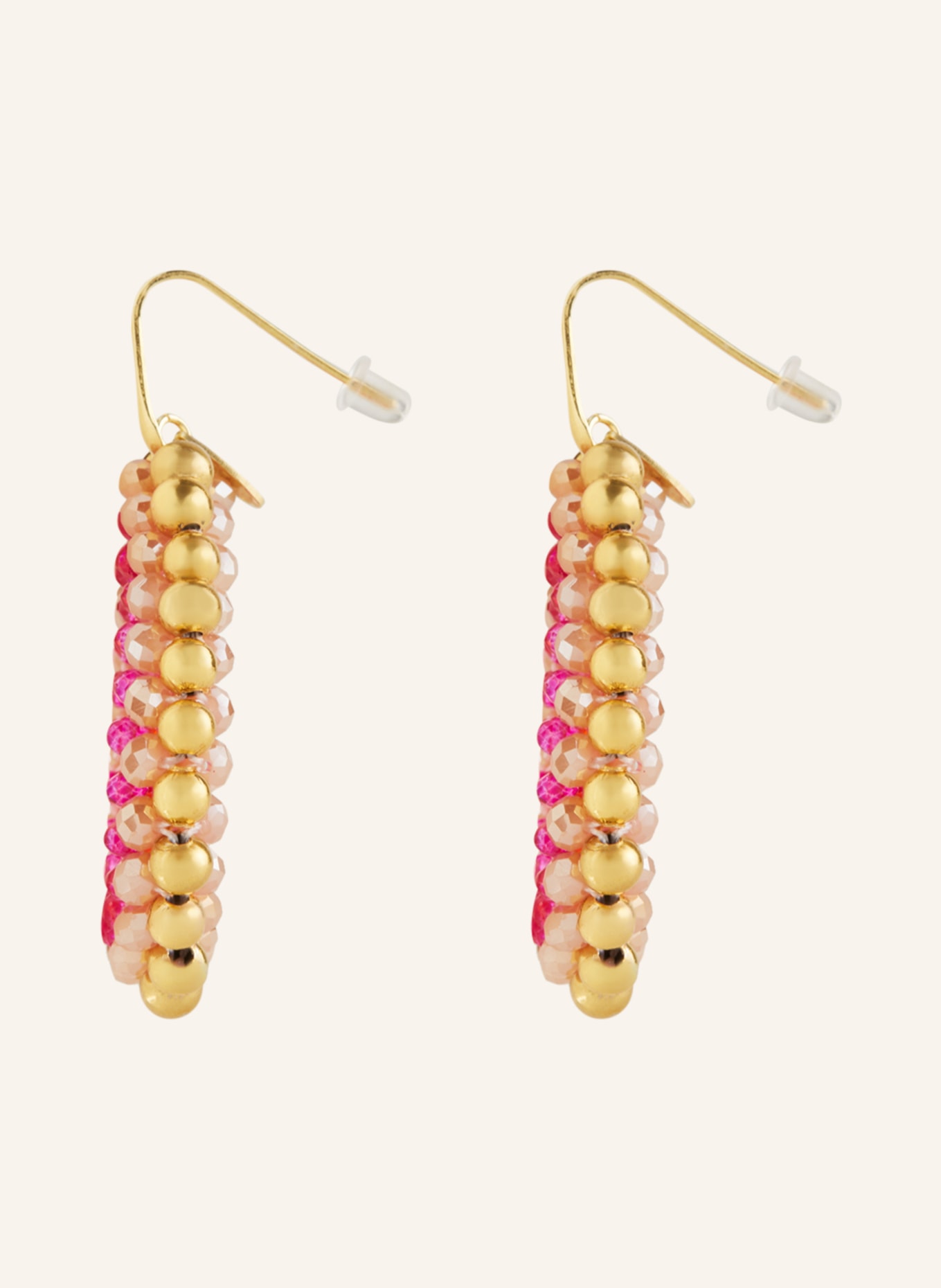 LOTT.gioielli Earrings DROP DELUXE L, Color: GOLD/ WHITE/ PINK (Image 2)