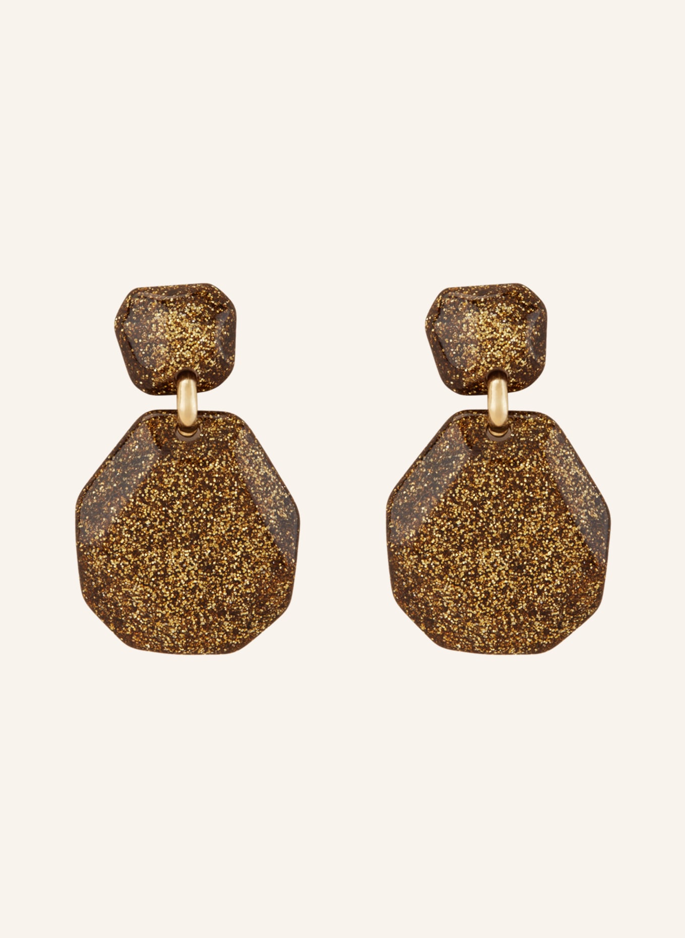 LOTT.gioielli Earrings ROCK DELUXE XL, Color: GOLD/ DARK BROWN (Image 1)