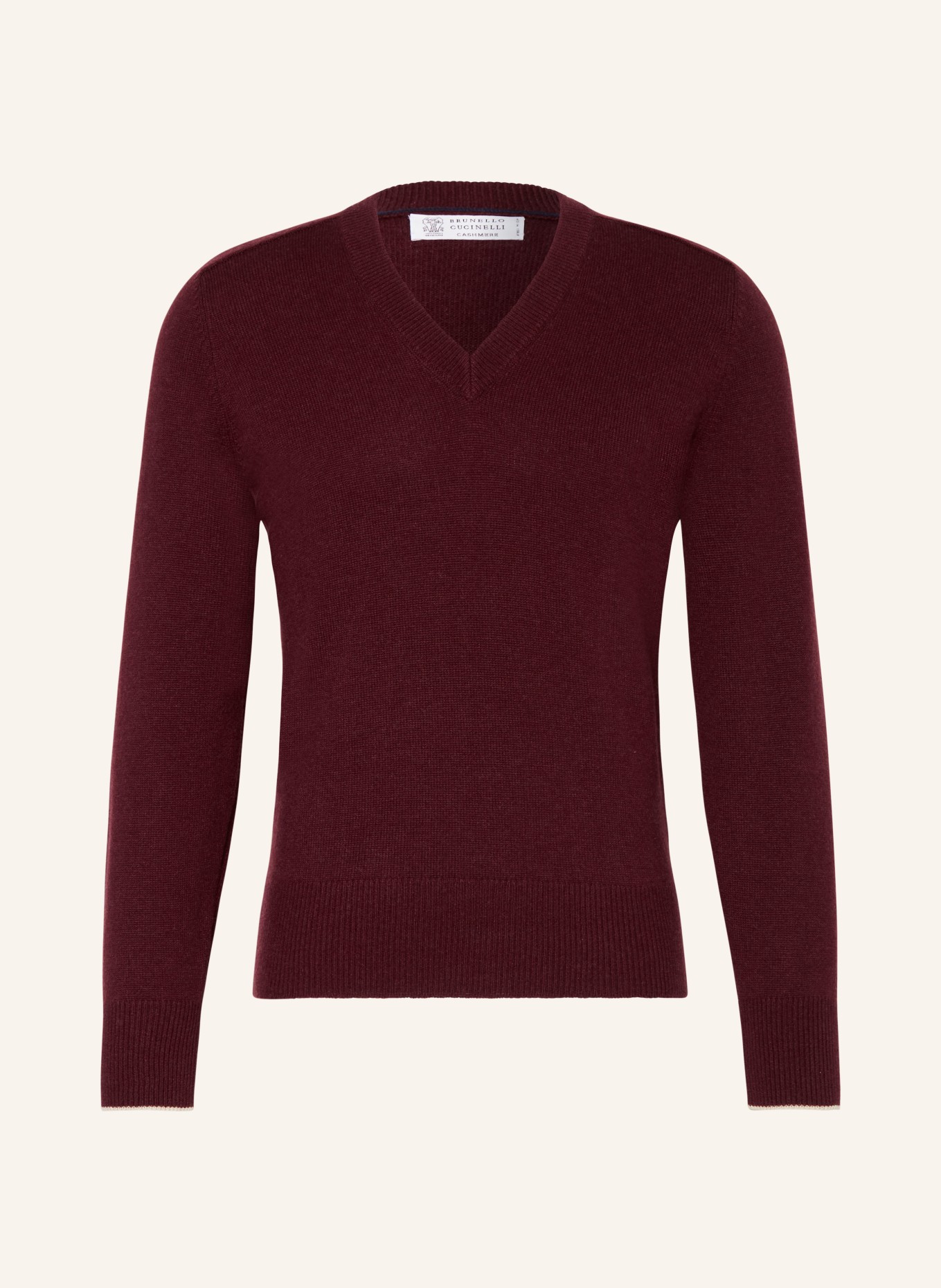 BRUNELLO CUCINELLI Cashmere-Pullover, Farbe: DUNKELROT (Bild 1)