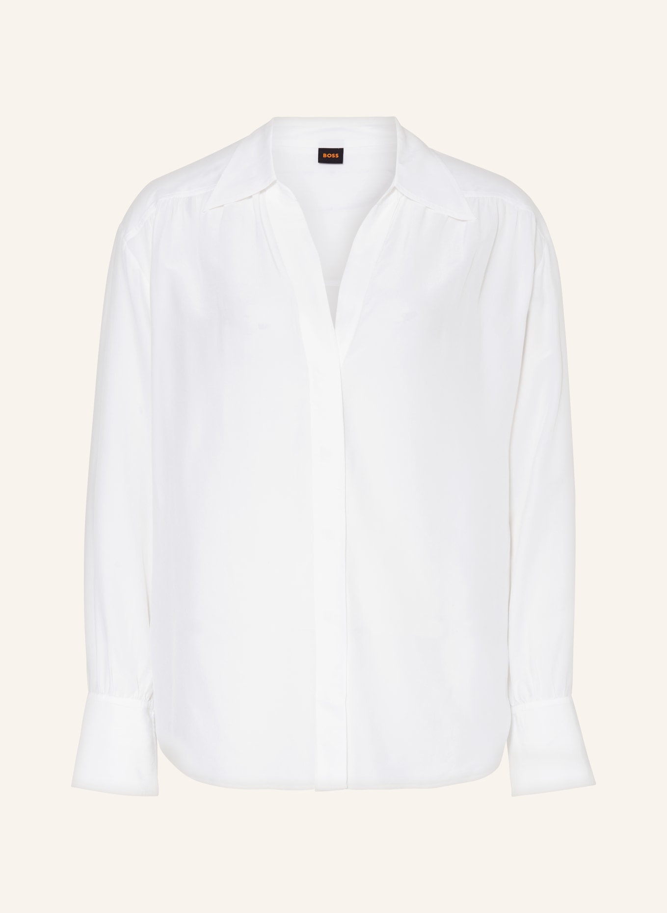 BOSS Shirt blouse BIPPA with silk, Color: WHITE (Image 1)