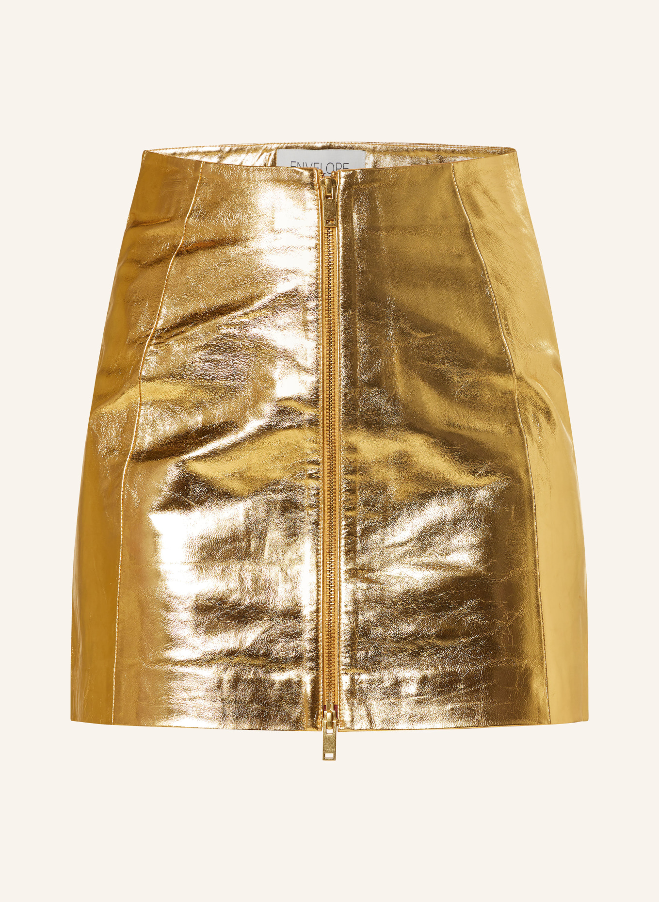 Gold leather skirt hot sale