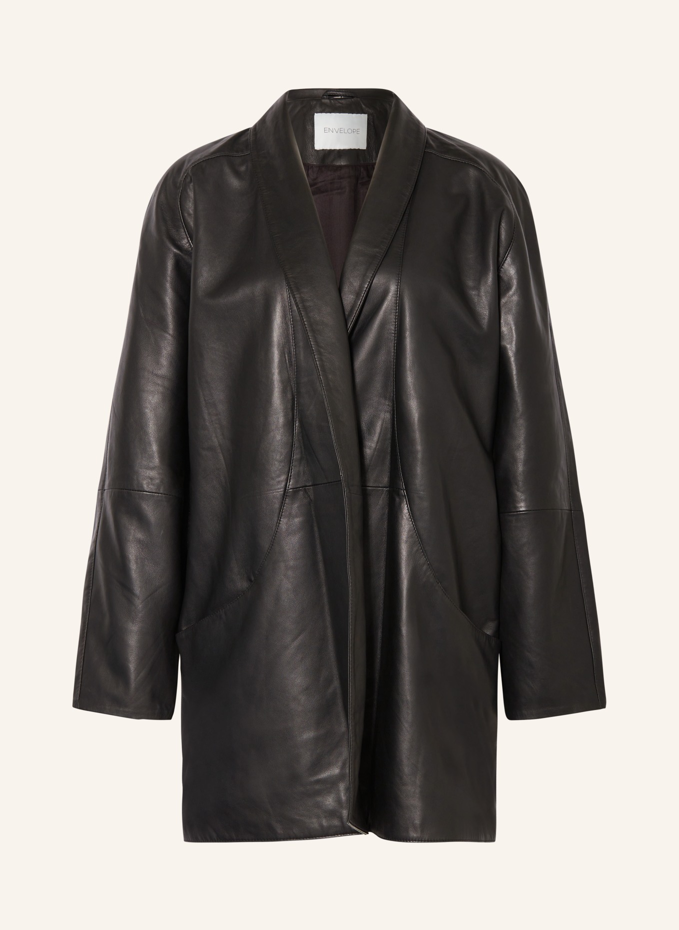 ENVELOPE 1976 Leather coat KELLY, Color: BLACK (Image 1)