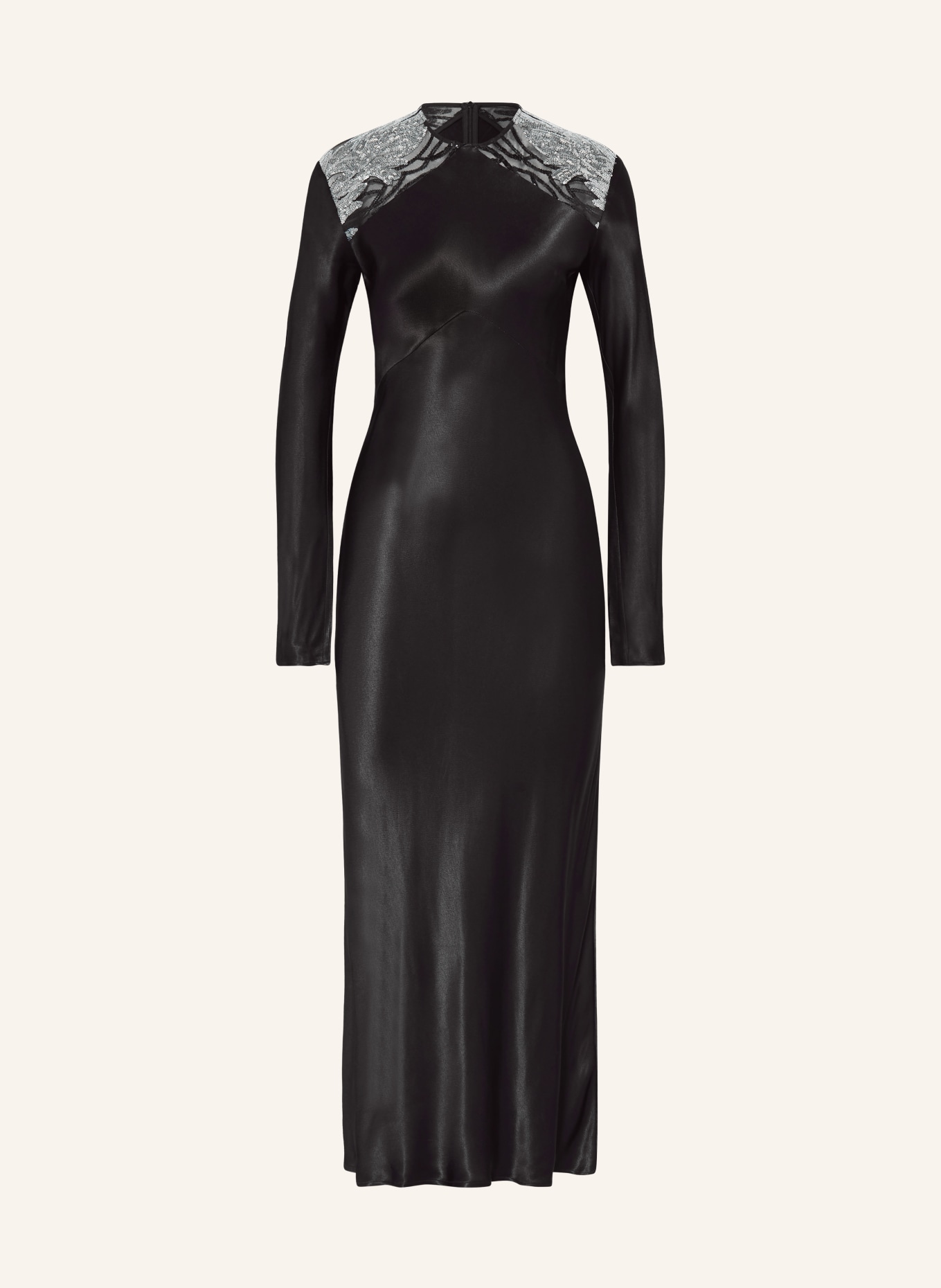 ENVELOPE 1976 Satin dress with sequins, Color: BLACK/ SILVER (Image 1)