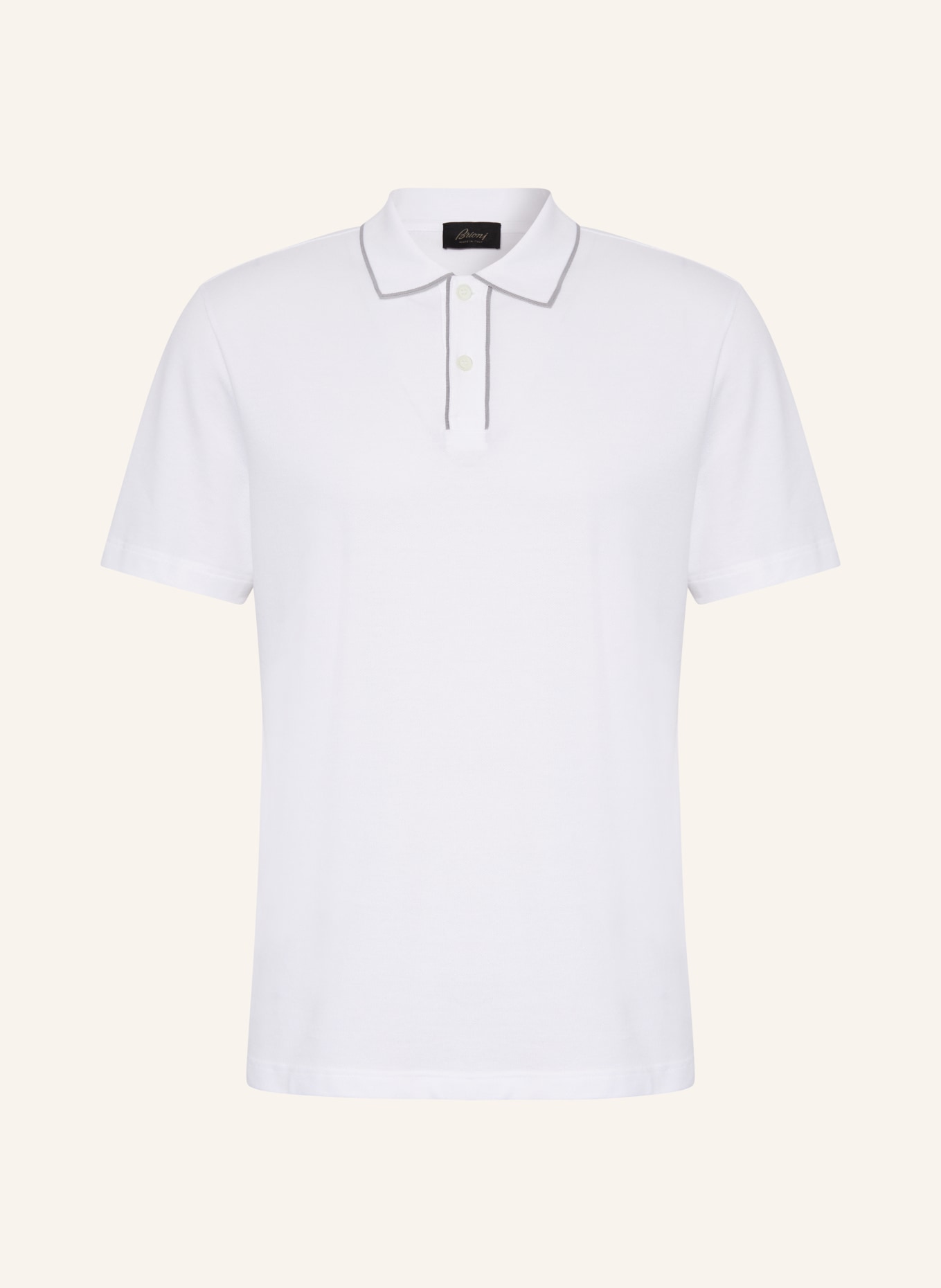 Brioni Piqué-Poloshirt, Farbe: CREME (Bild 1)