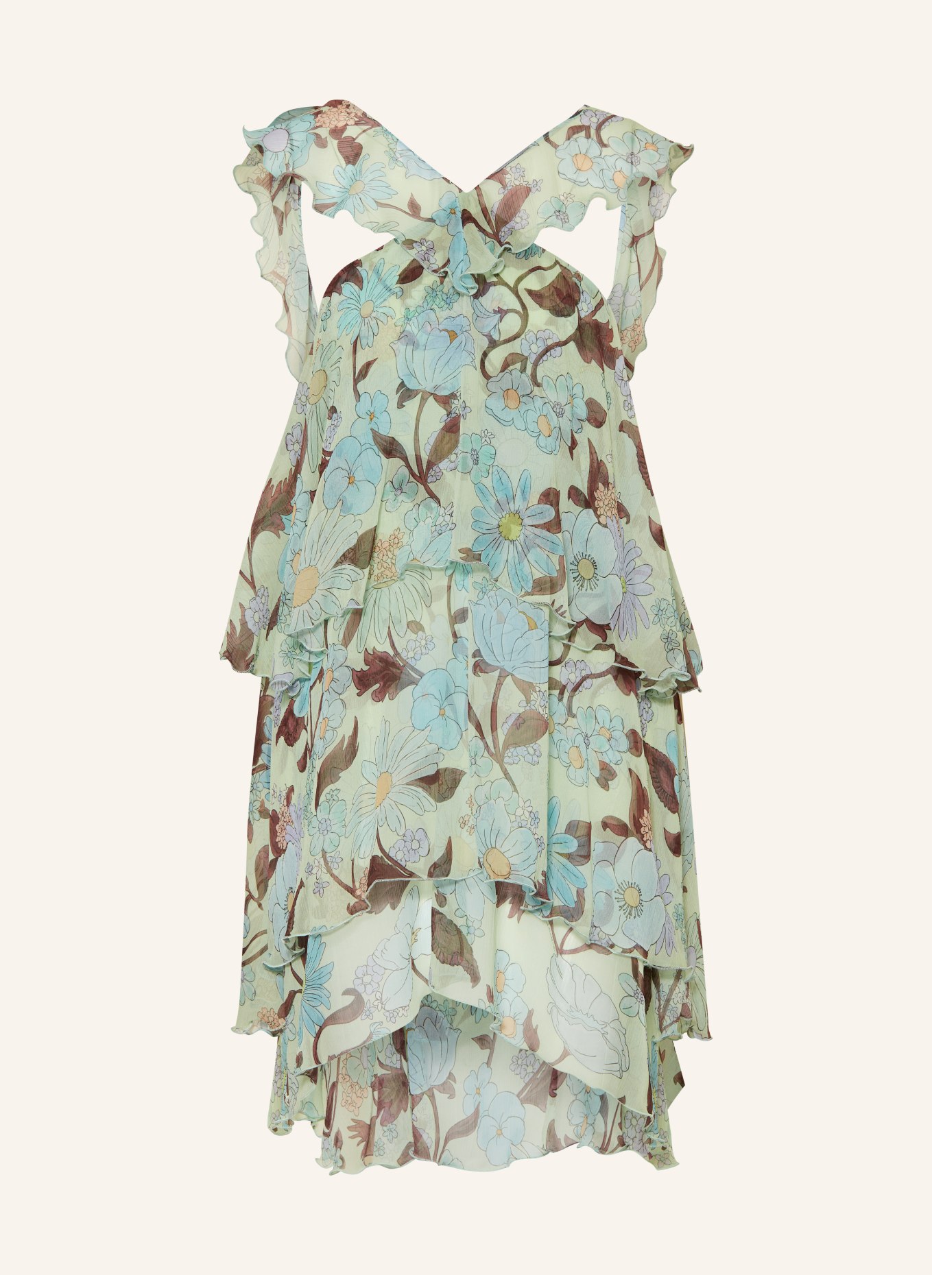 STELLA McCARTNEY Silk dress, Color: MINT/ LIGHT BLUE/ BROWN (Image 1)