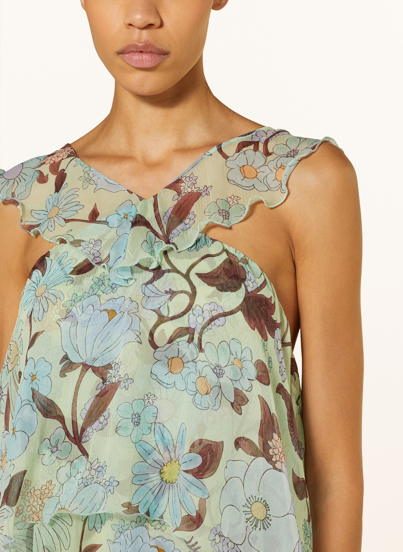 STELLA McCARTNEY Silk dress, Color: MINT/ LIGHT BLUE/ BROWN (Image 4)