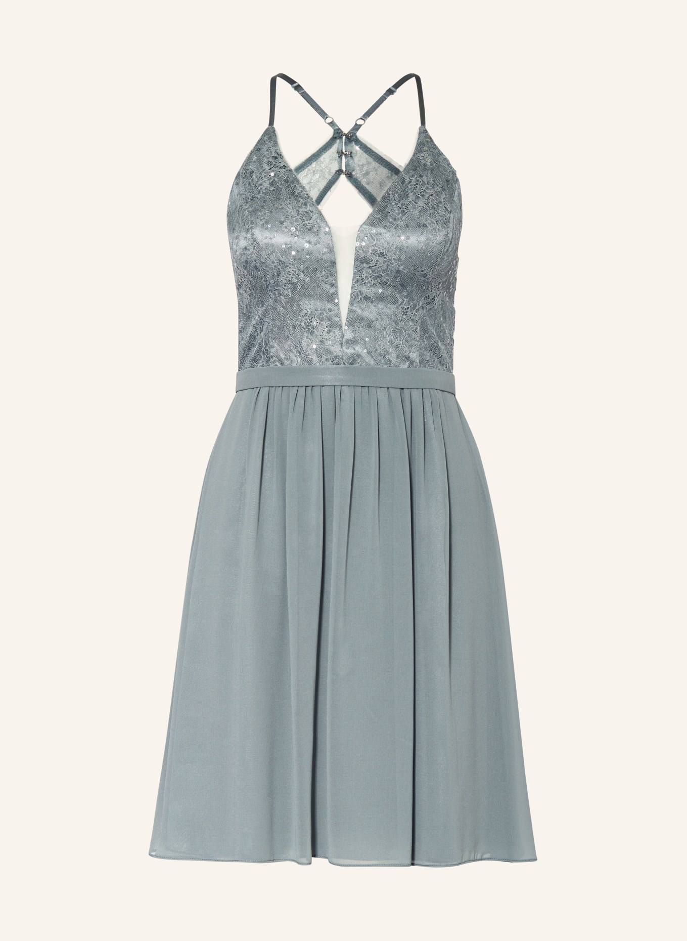VM Vera Mont Cocktail dress with sequins and lace, Color: GREEN (Image 1)