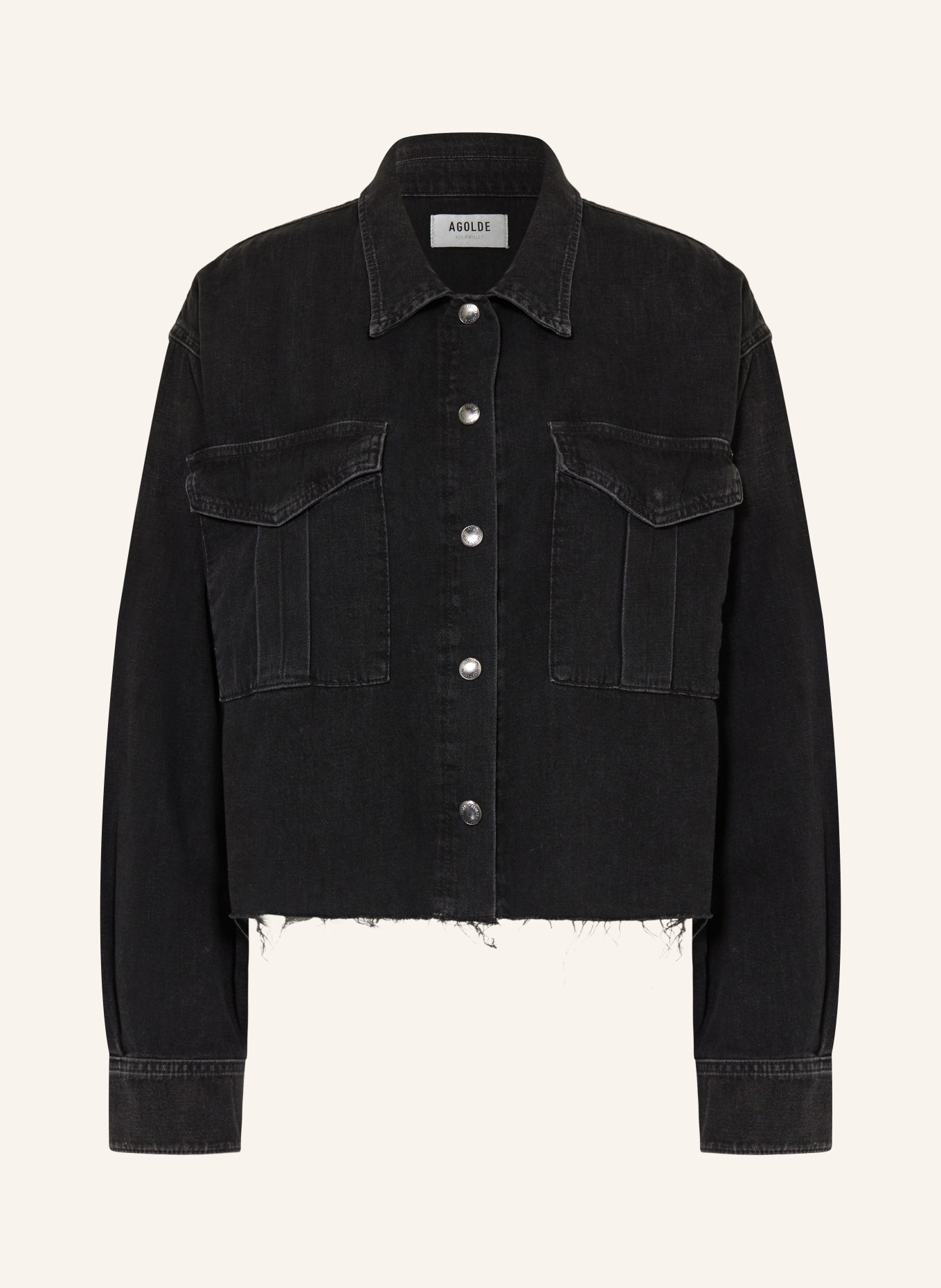 AGOLDE Cropped denim jacket NYX, Color: BLACK (Image 1)
