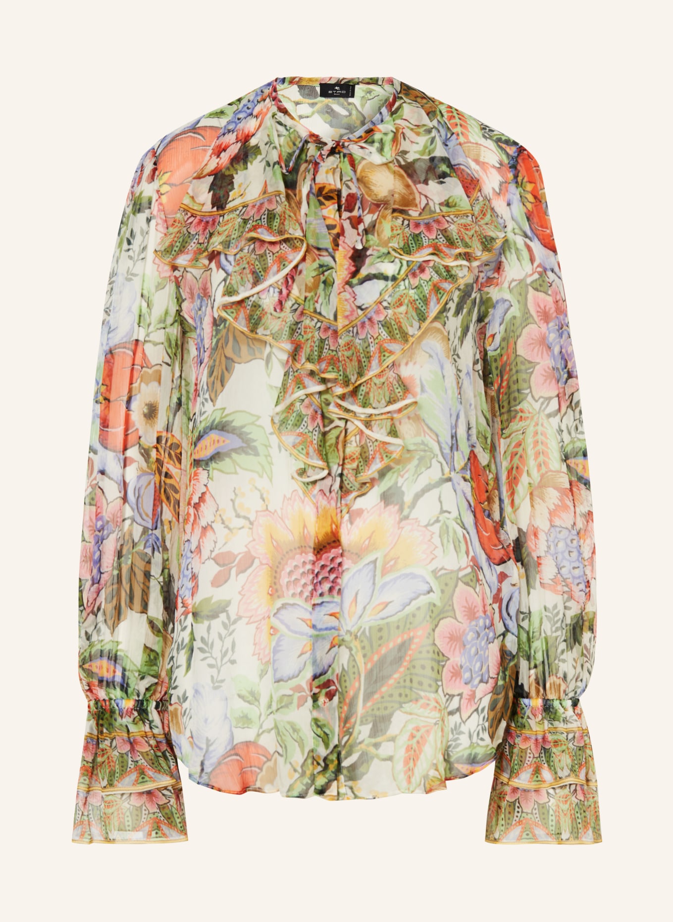 ETRO Silk blouse, Color: CREAM/ LIGHT GREEN/ ORANGE (Image 1)