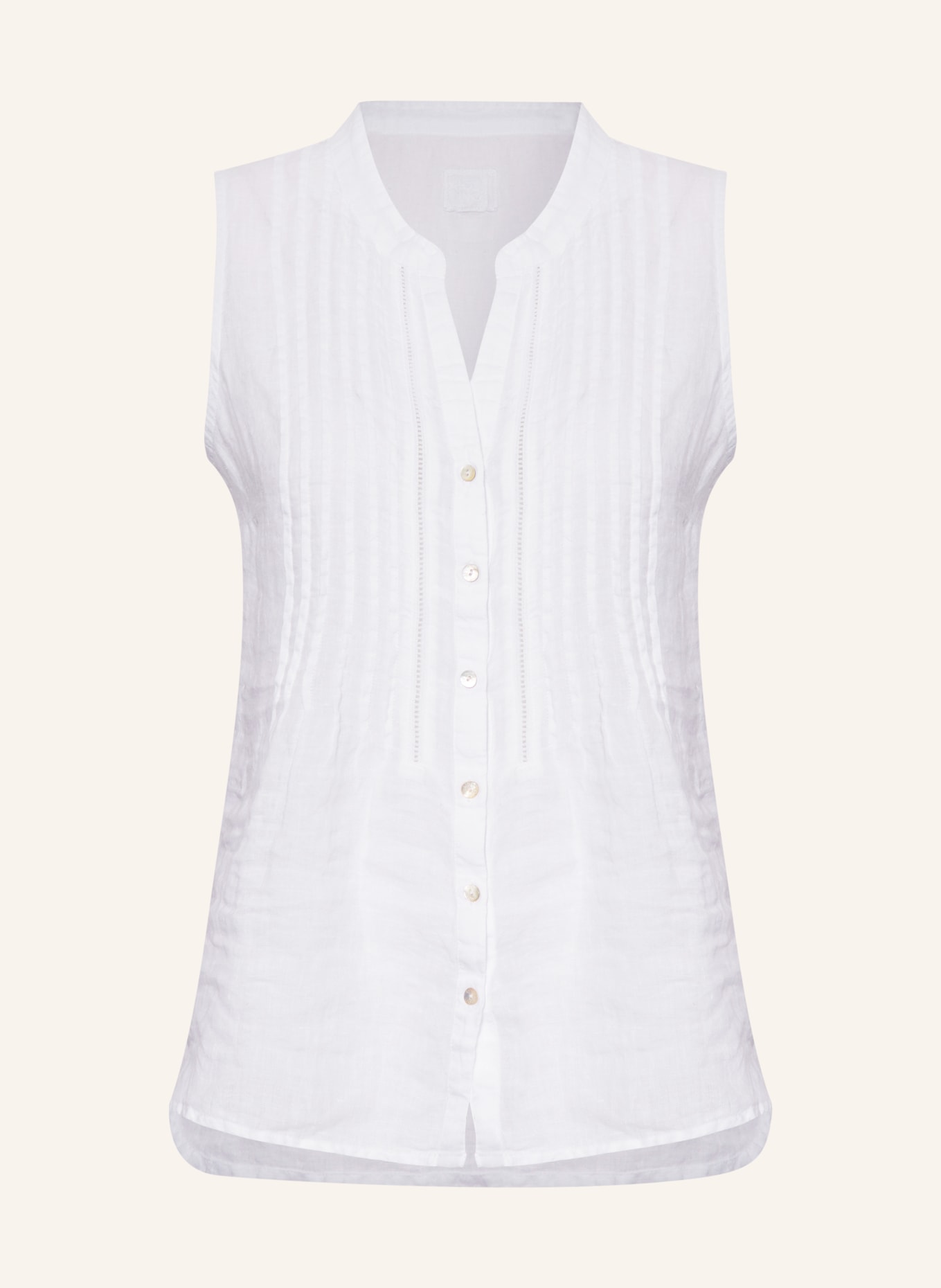 120%lino Blouse top made of linen, Color: WHITE (Image 1)