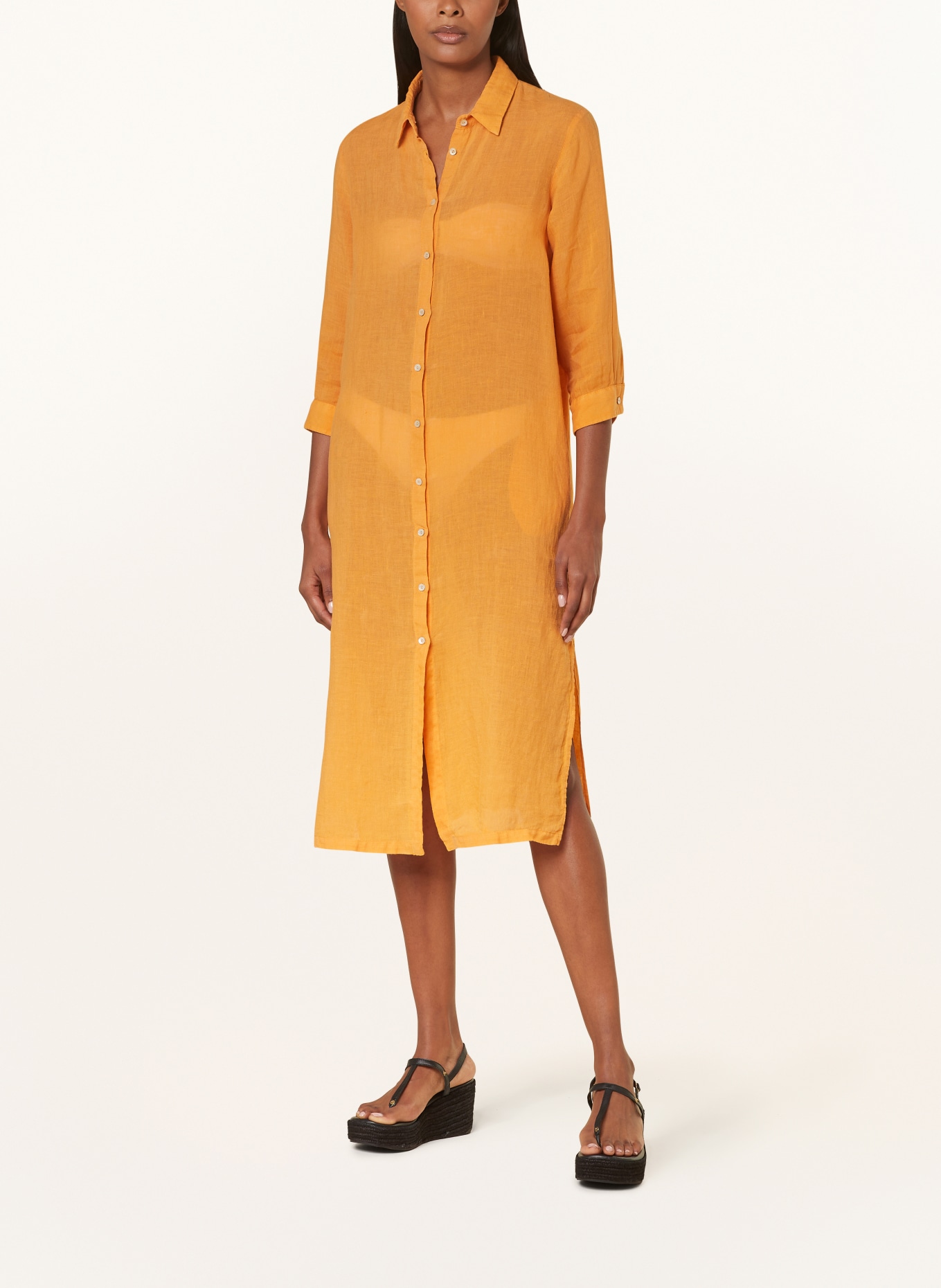 120%lino Beach dress made of linen, Color: ORANGE (Image 2)