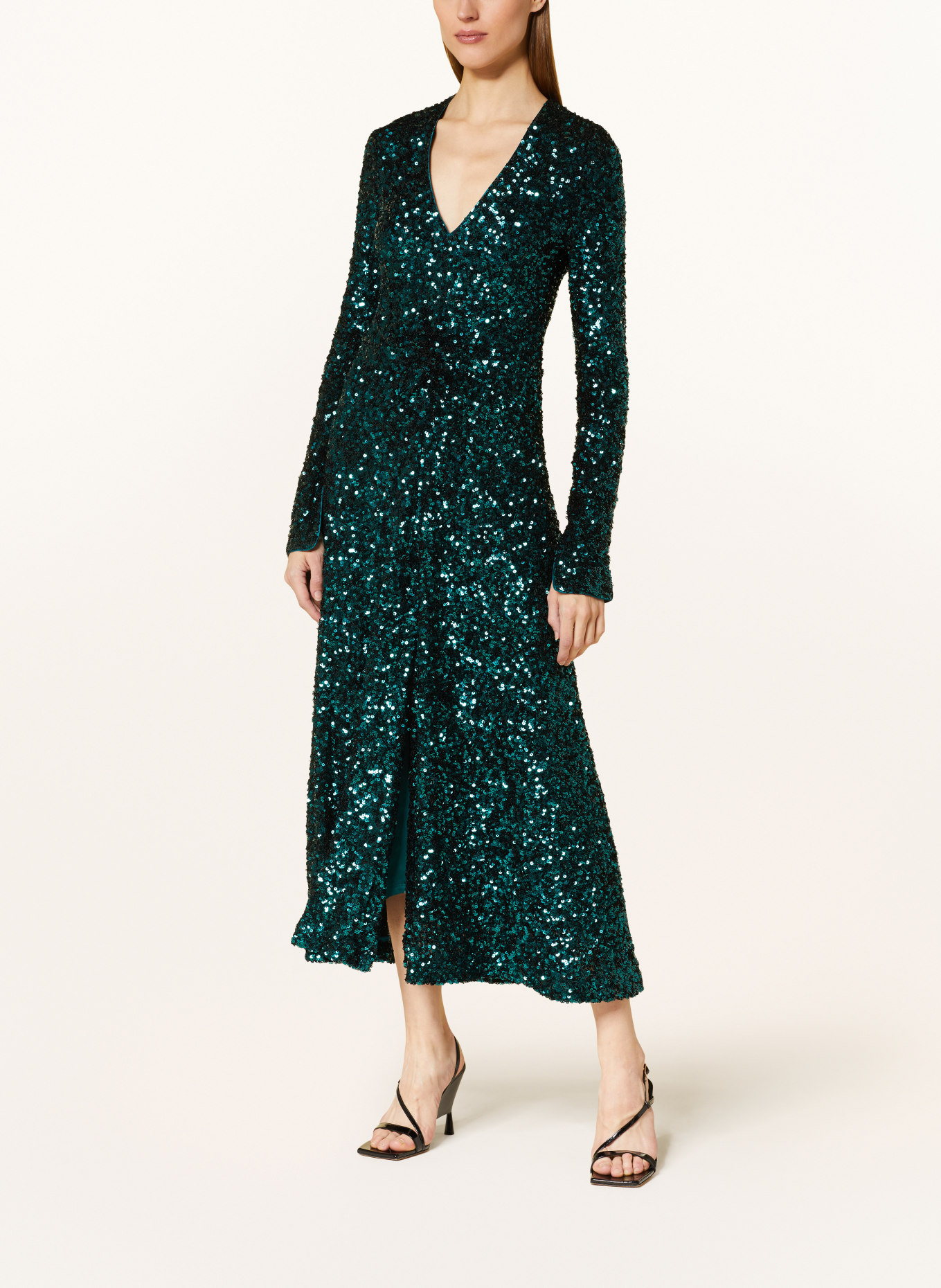 ROTATE Dress with sequins, Color: TEAL (Image 2)