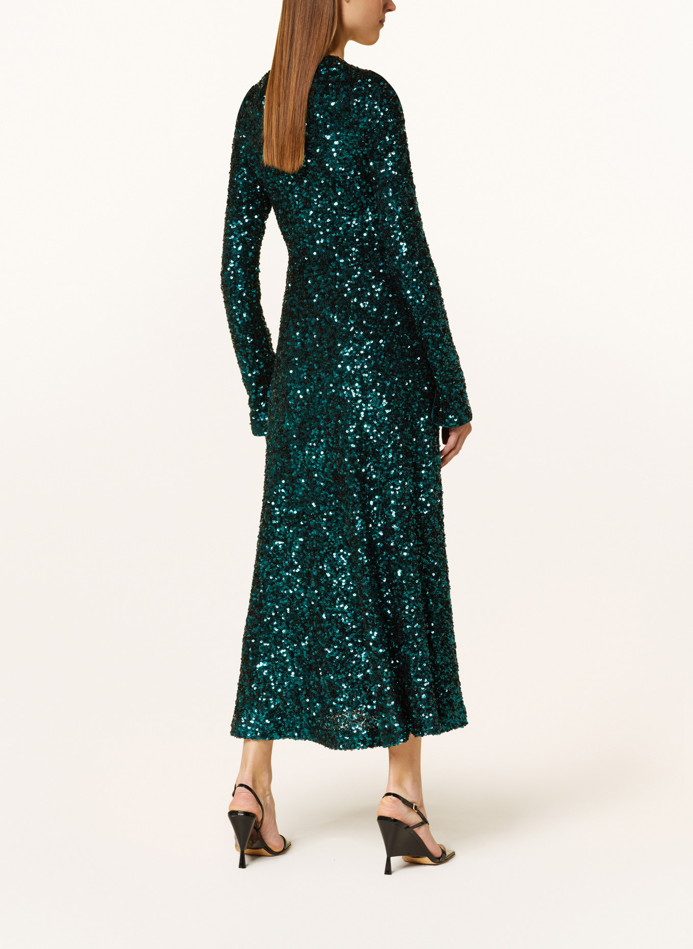 ROTATE Kleid mit Pailetten, Farbe: PETROL (Bild 3)