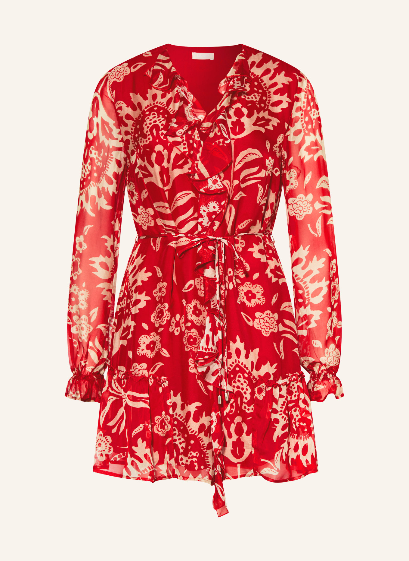 LIU JO Kleid mit Volants, Farbe: BEIGE/ ROT (Bild 1)