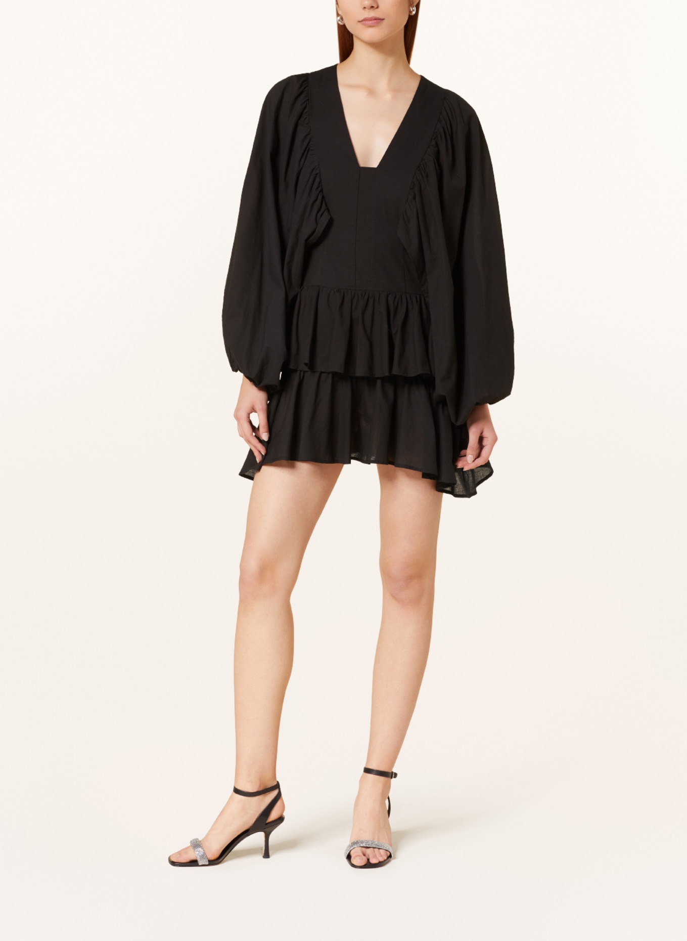 LIU JO Dress with frills, Color: BLACK (Image 2)