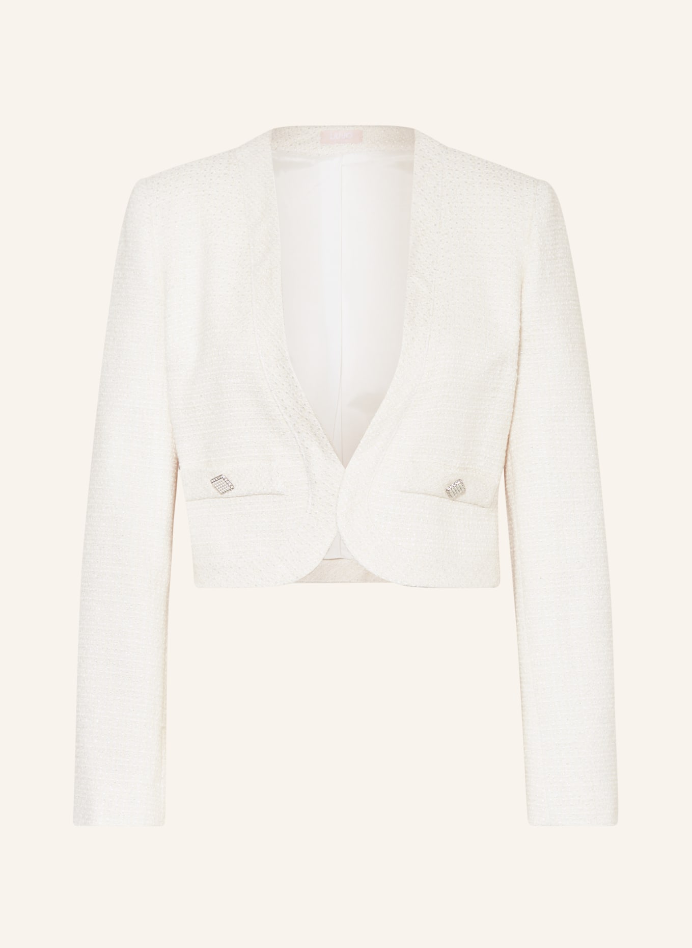 LIU JO Bouclé blazer with glitter thread, Color: ECRU (Image 1)