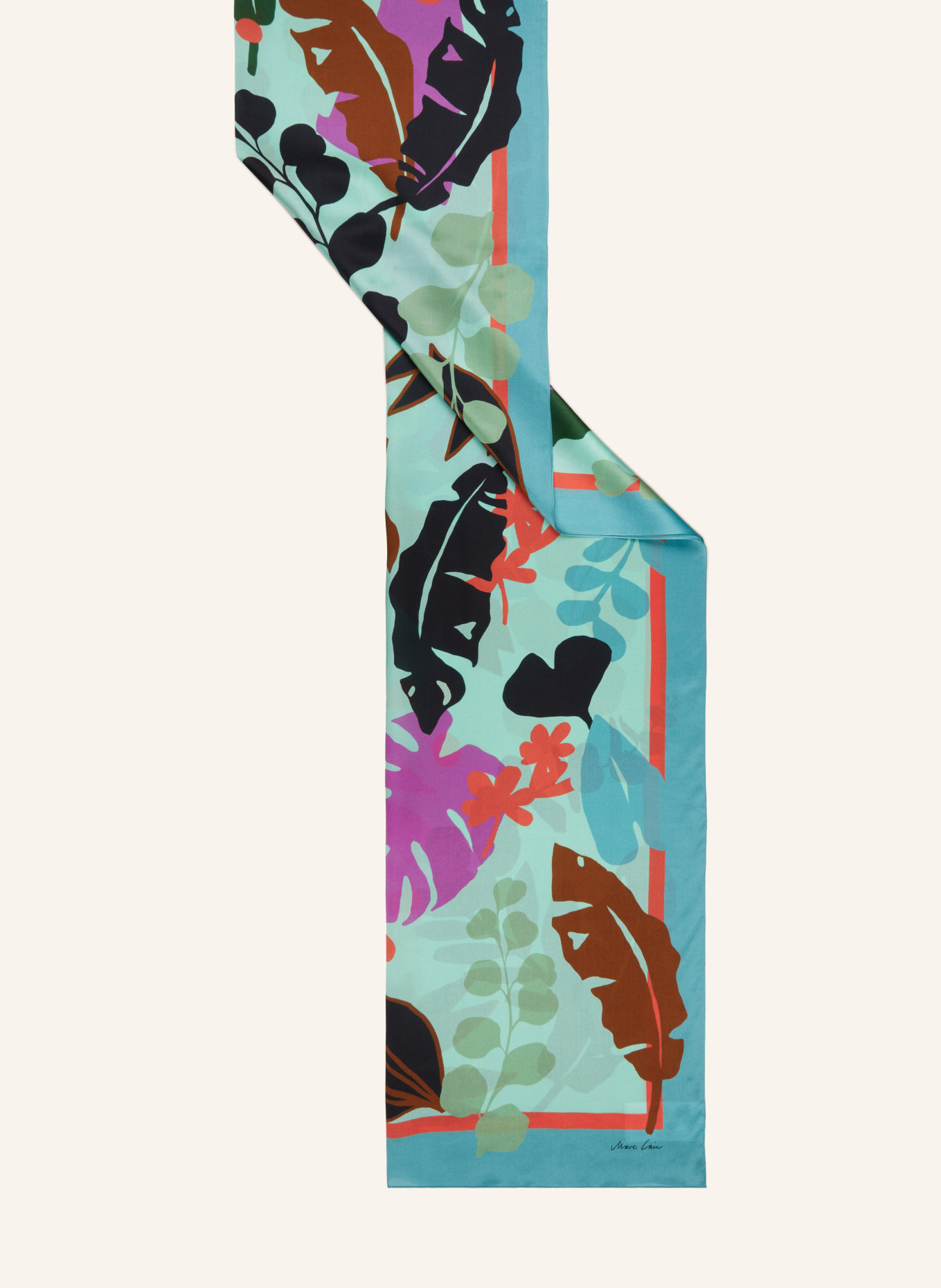 MARC CAIN Hedvábný šátek, Barva: 334 deep tourmaline (Obrázek 2)
