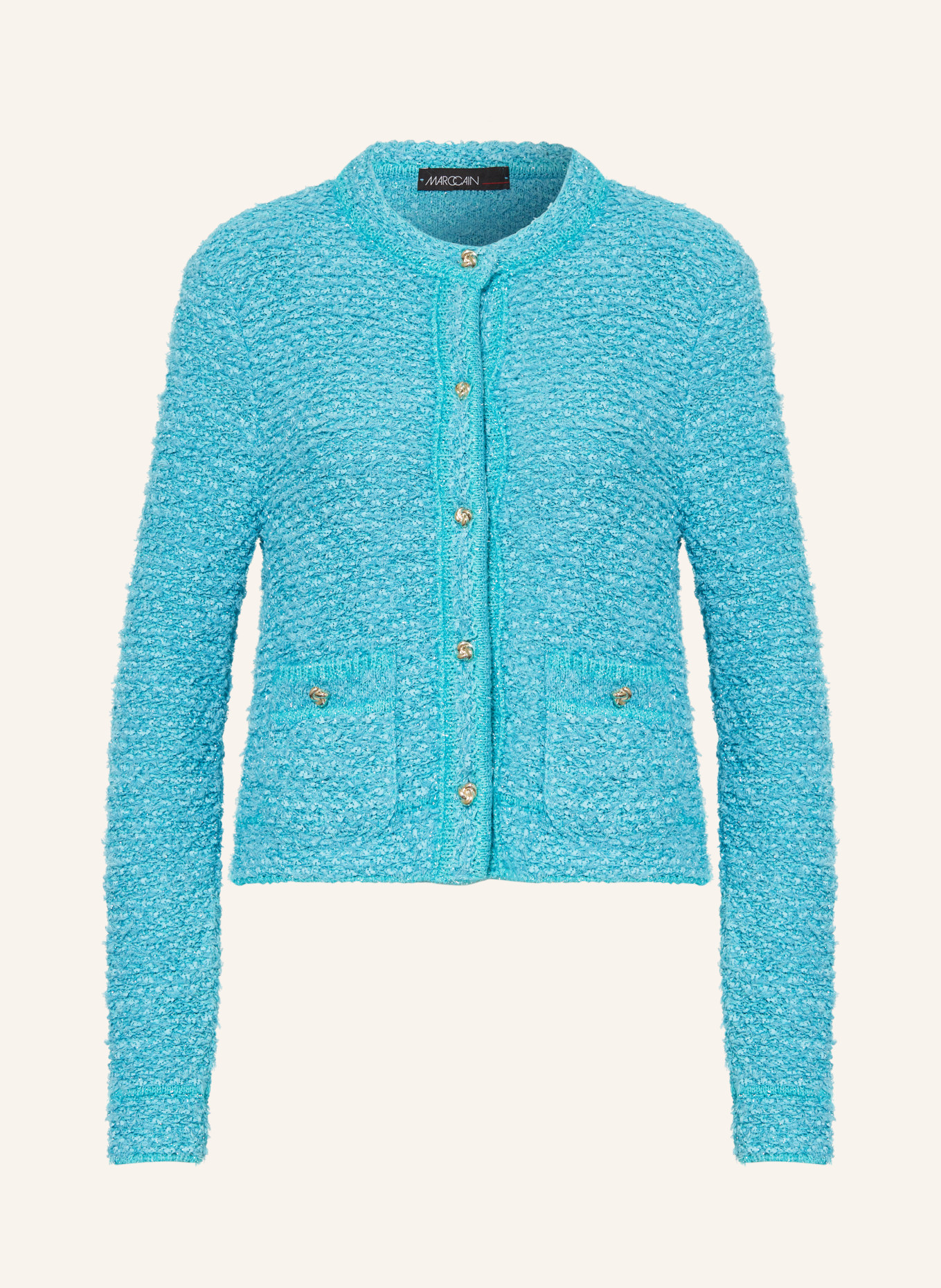 MARC CAIN Cardigan with glitter thread, Color: 334 deep tourmaline (Image 1)