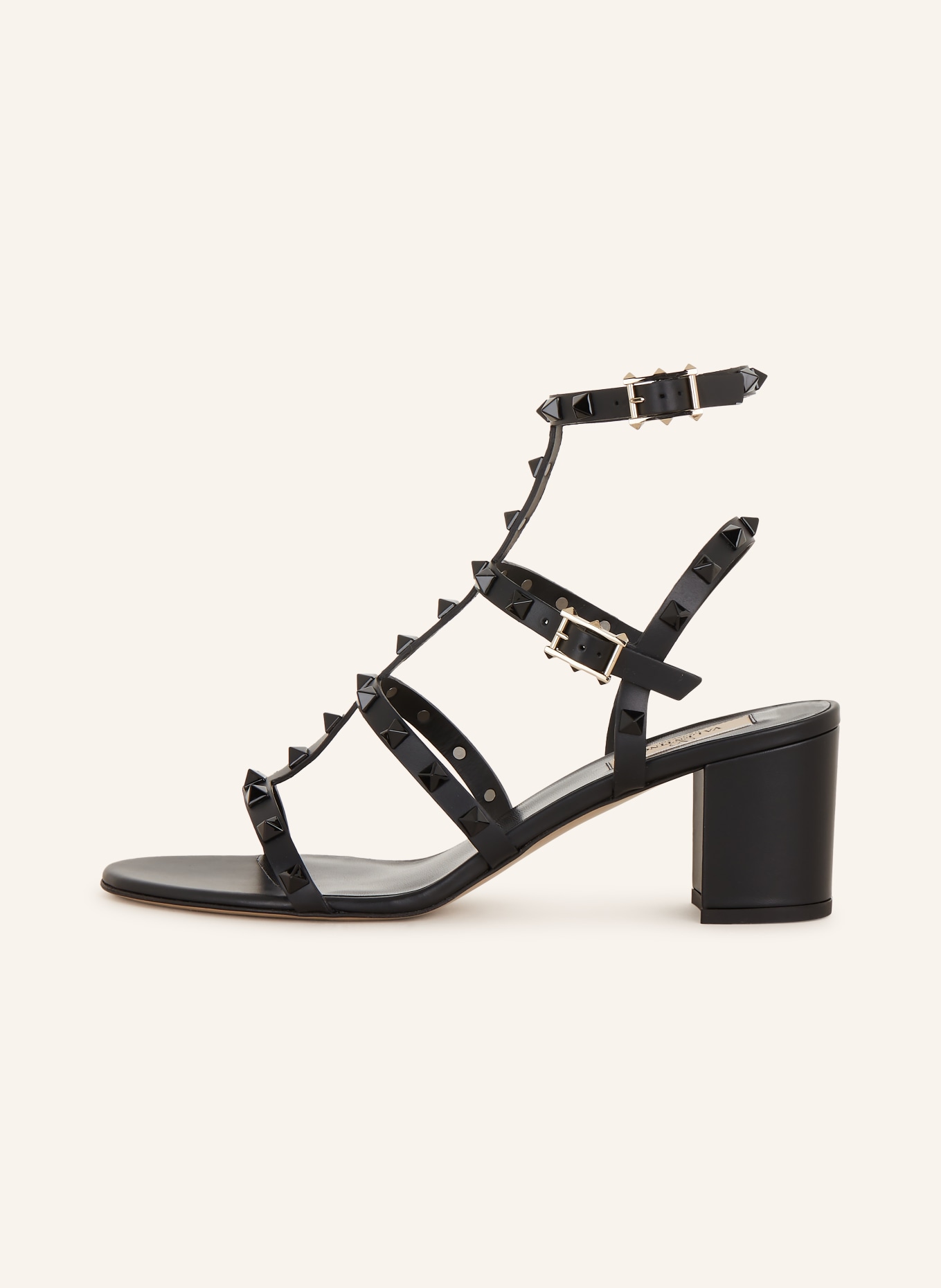 VALENTINO GARAVANI Sandals ROCKSTUD with rivets, Color: BLACK (Image 4)
